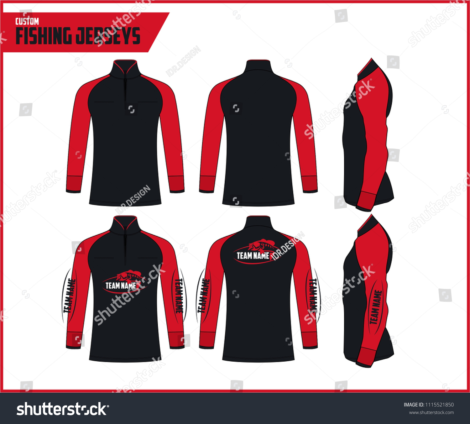 Fishing Jersey Apparel Vector Template 