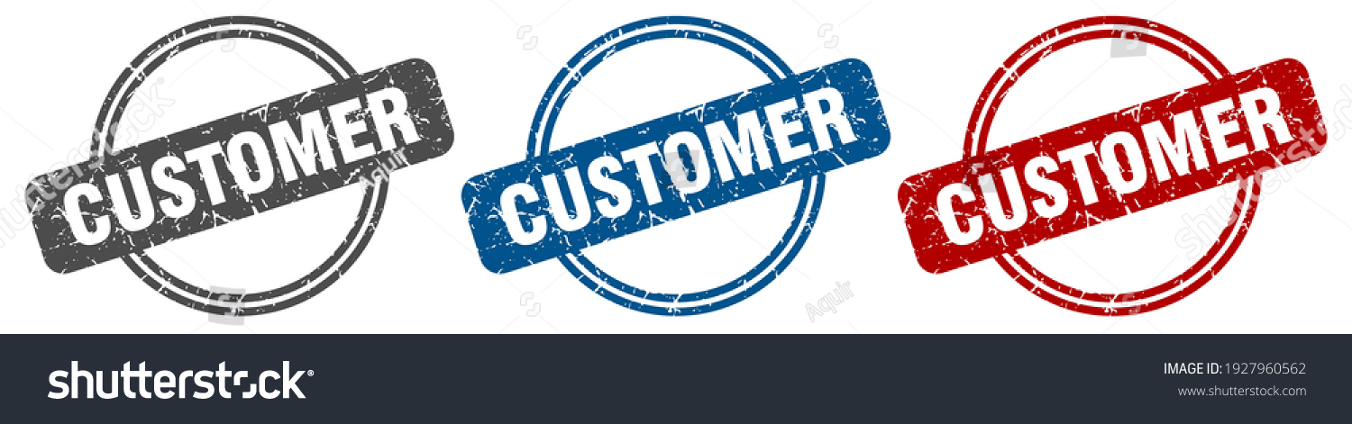 Customer Round Isolated Label Sign Customer Stock Vector (Royalty Free ...