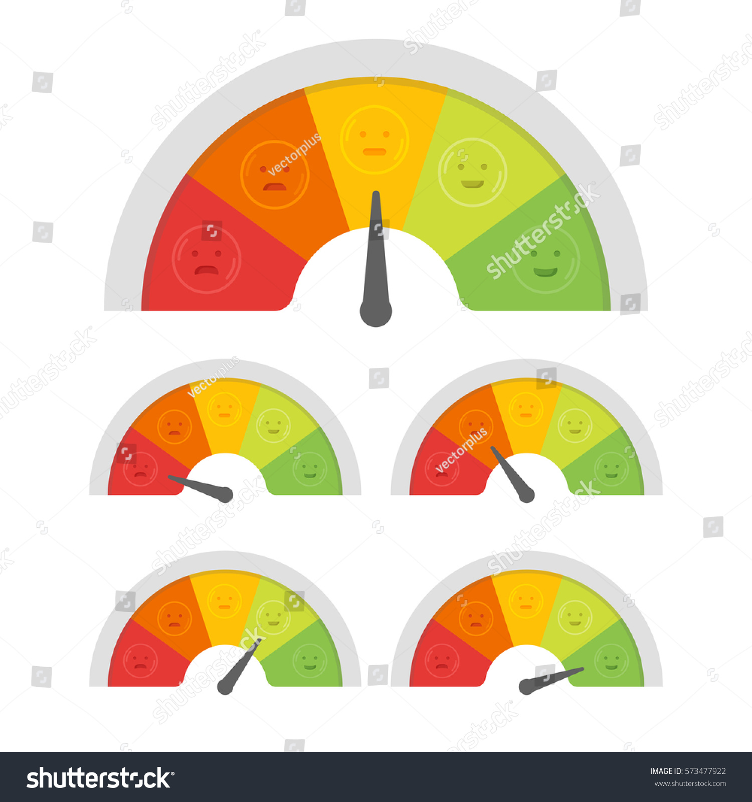 Customer Satisfaction Meter Different Emotions Vector Stock Vector ...