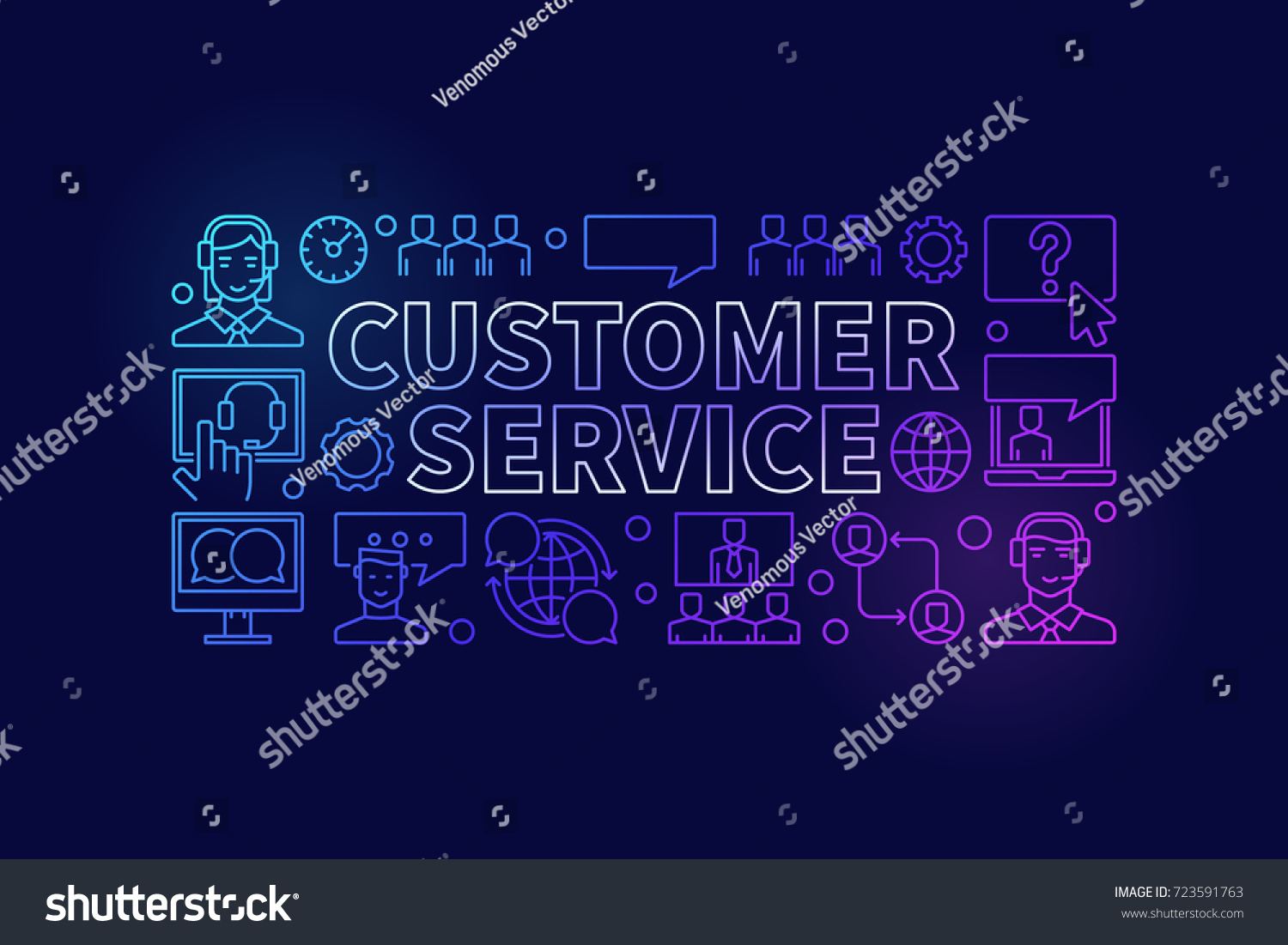 Customer Service Colorful Illustration Vector Modern Stock Vector