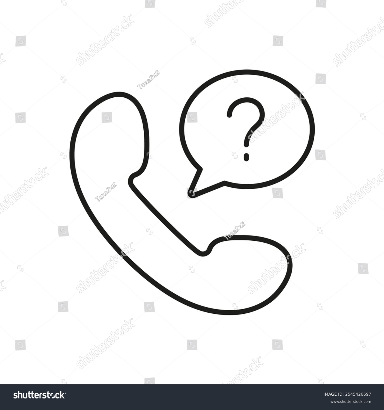 recommend clip art: Customer Service Line Icon, Question Help Phone with Speech Bubble. Customer Support Outline Symbol. Editable Stroke. Isolated Vector Illustration.