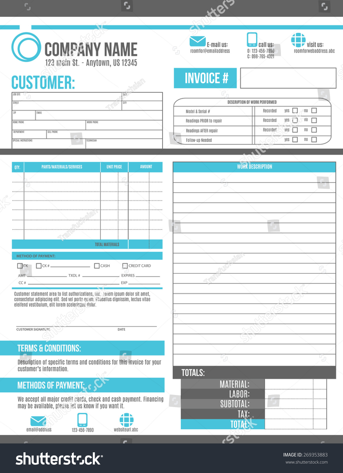 customizable invoice template