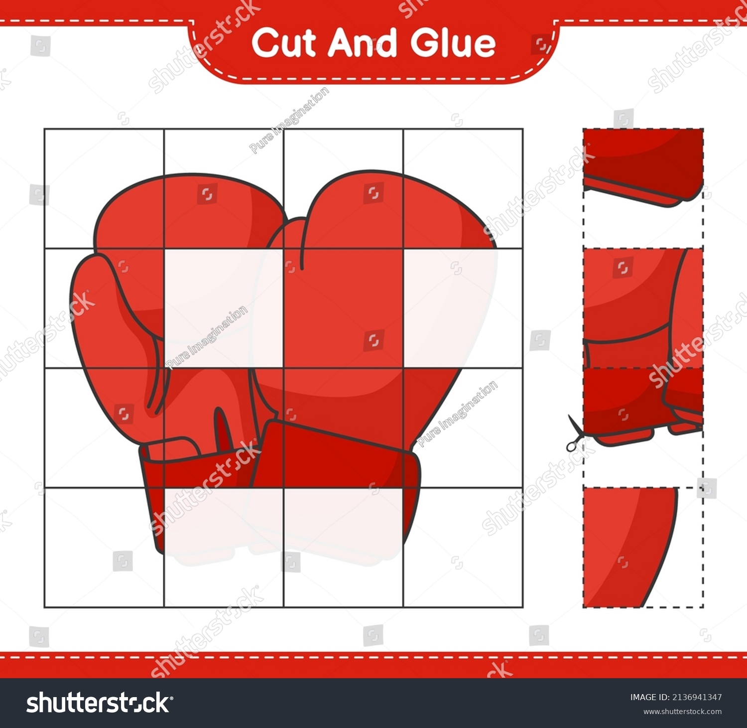 Cut Glue Cut Parts Boxing Gloves Stock Vector (Royalty Free) 2136941347