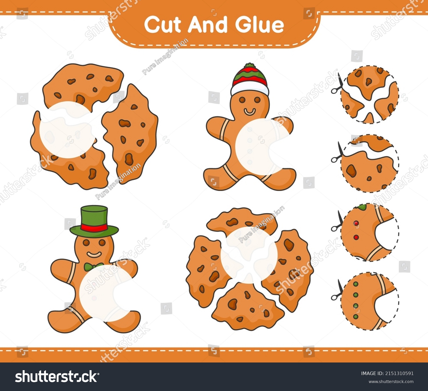 Cut Glue Cut Parts Cookies Gingerbread Stock Vector (Royalty Free ...