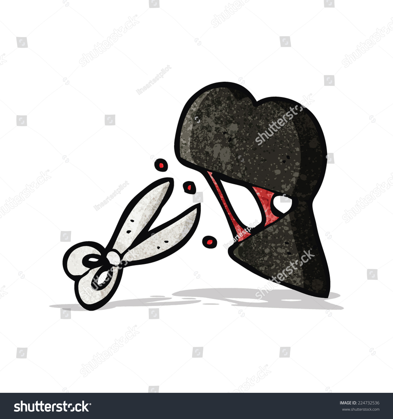 Cut Black Heart Cartoon Stock Vector (Royalty Free) 224732536