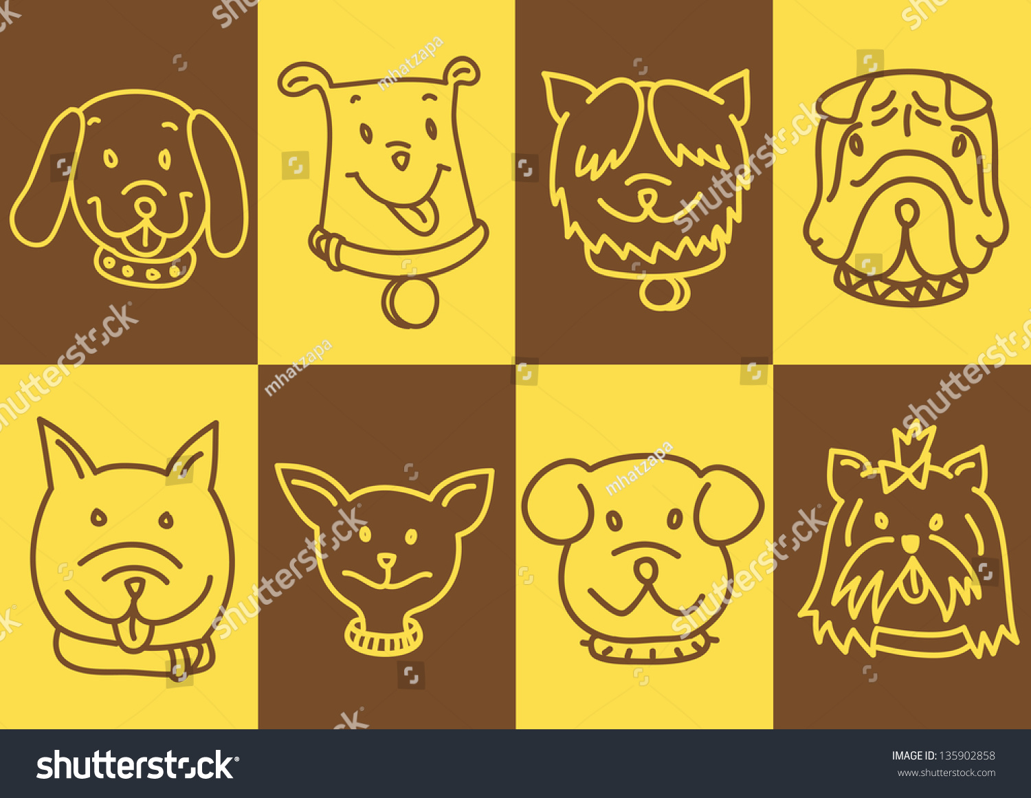 Cut Dog Faces Stock Vector (Royalty Free) 135902858 Shutterstock