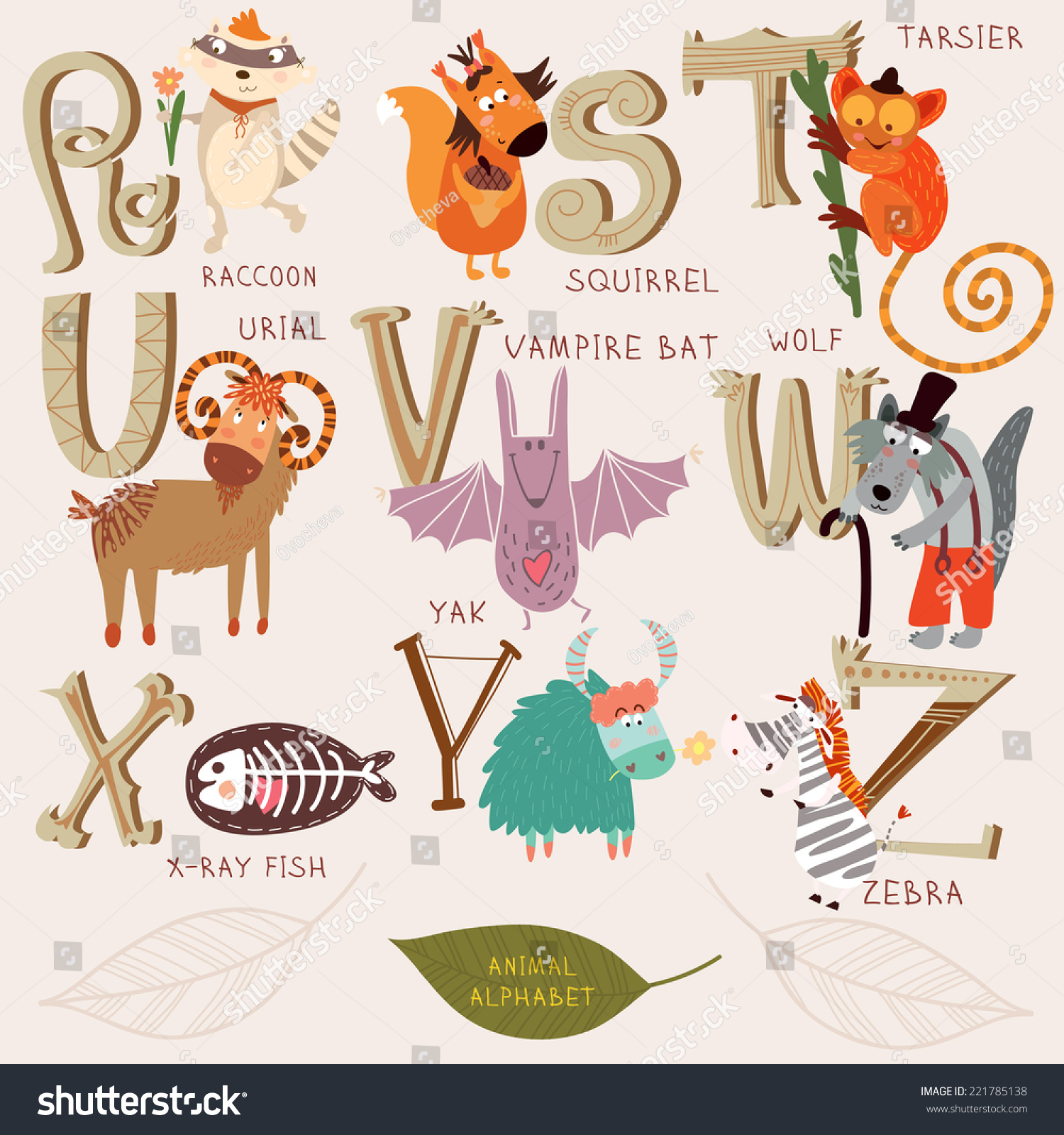 Cute Zoo Alphabet Vectorx Letter Funny Stock Vector 314822324 ...