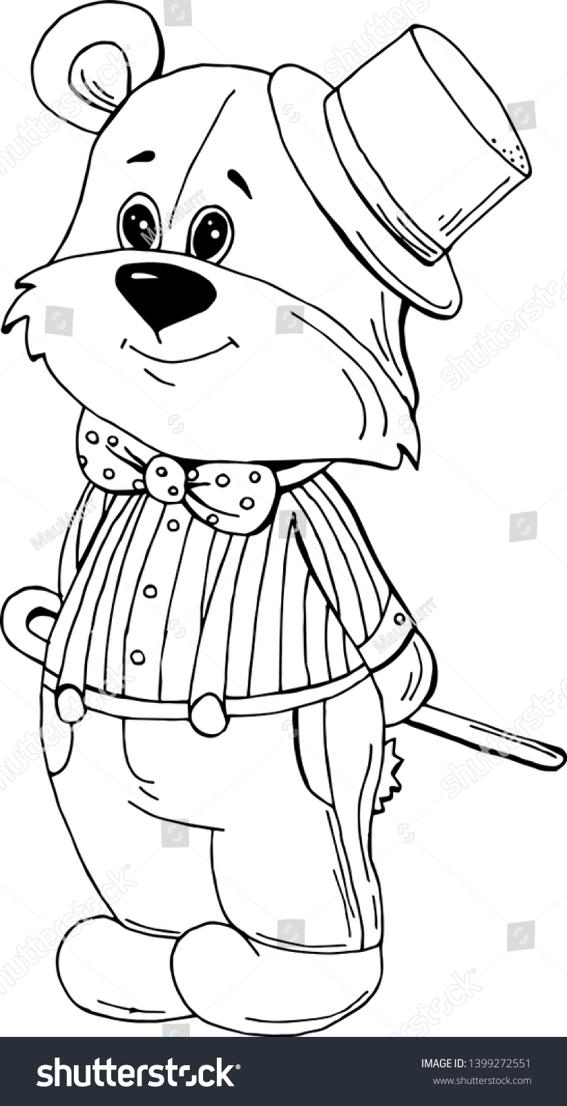 Cute Animal Bear Hat Cartoon Hand Stock Vector (Royalty Free ...