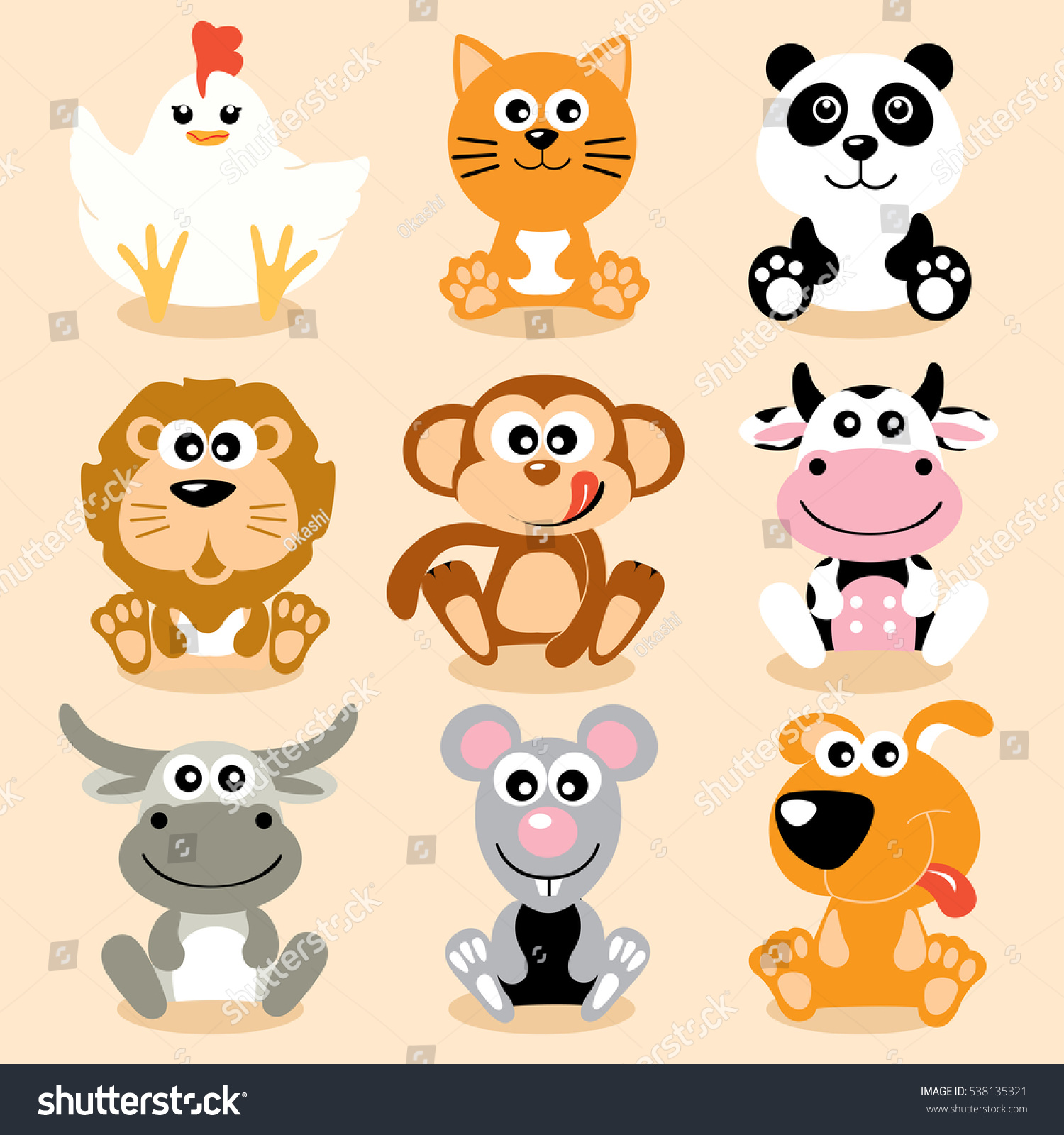 Cute Animals : Vector Illustration - 538135321 : Shutterstock