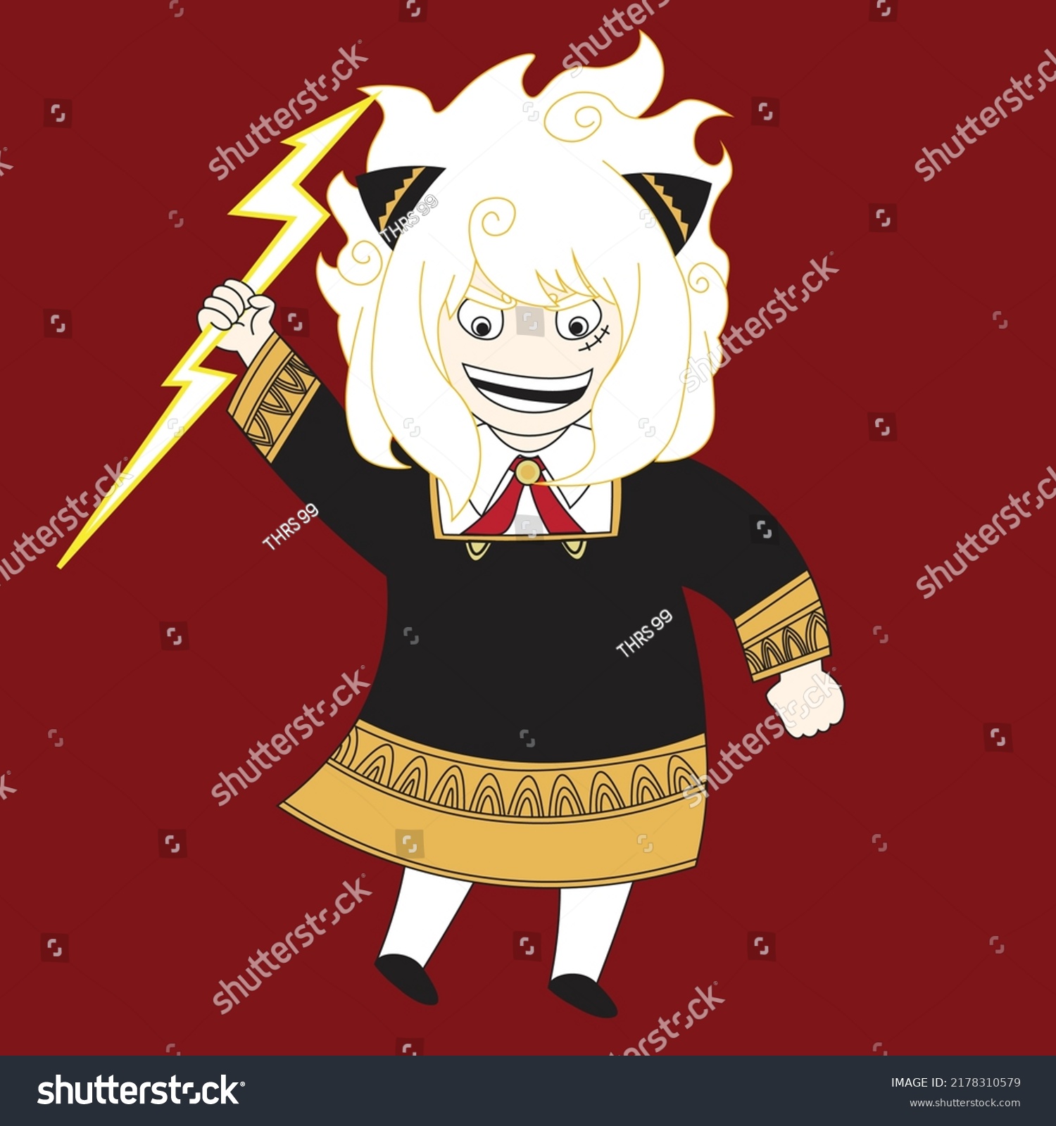 SVG of cute animation of angry anya svg