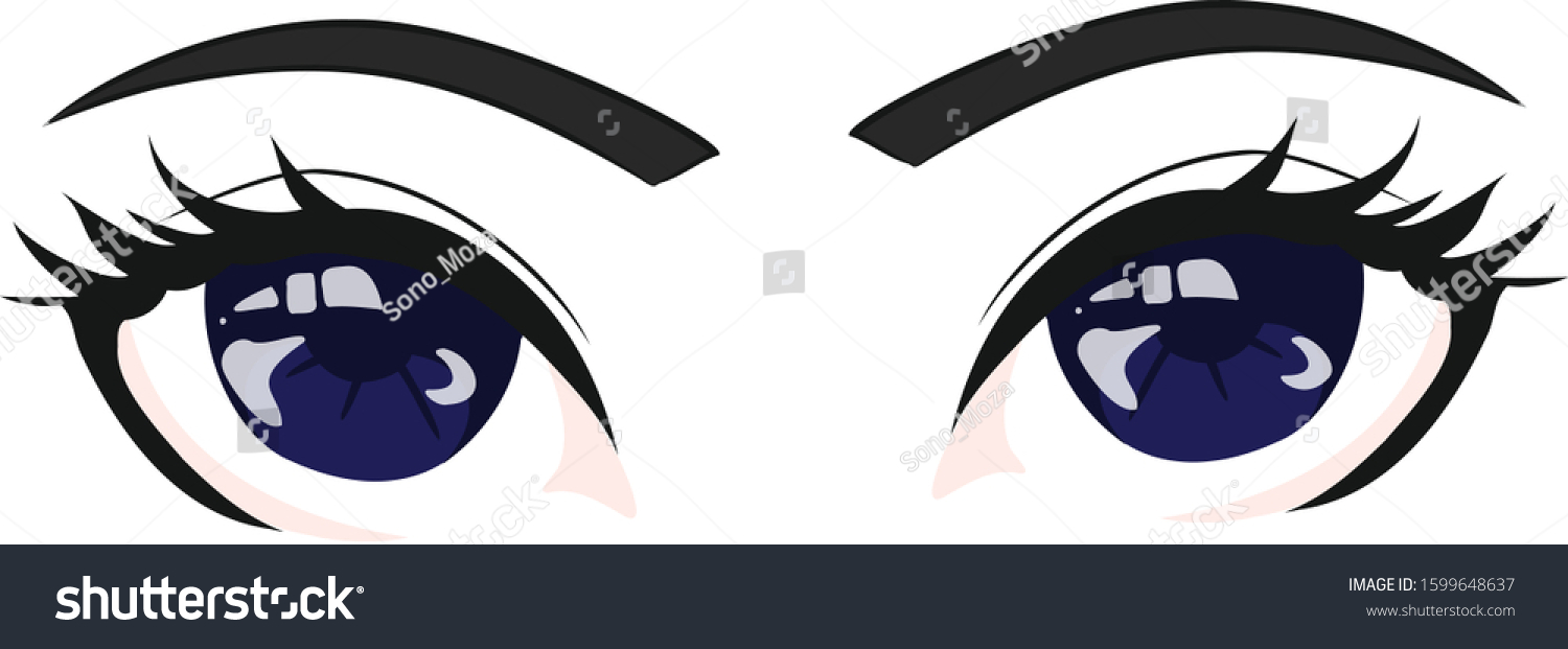 Cute Anime Girl Eye Anime Blue Stock Vector (royalty Free) 1599648637