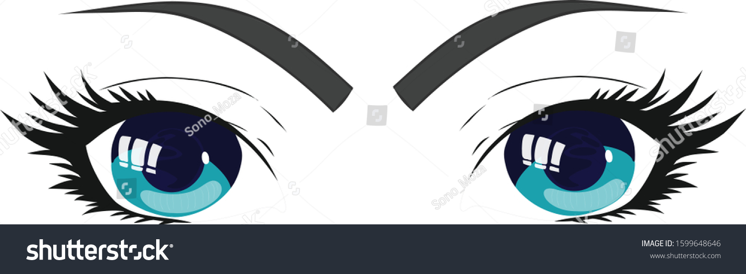 Cute Anime Girl Eye Anime Blue Stock Vector Royalty Free