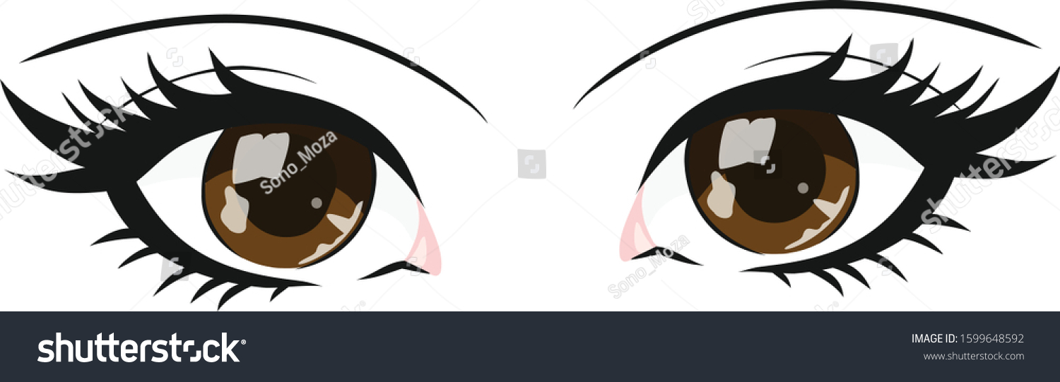 Cute Anime Girl Eye Anime Brown Stock Vector (Royalty Free) 1599648592 ...