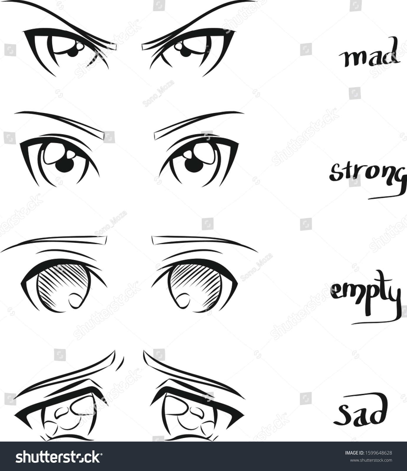 Cute Anime Girl Eye Collections Set Stock Vector (Royalty Free Cute Anime Girl Eye Collections Set Stock Vector (Royalty Free