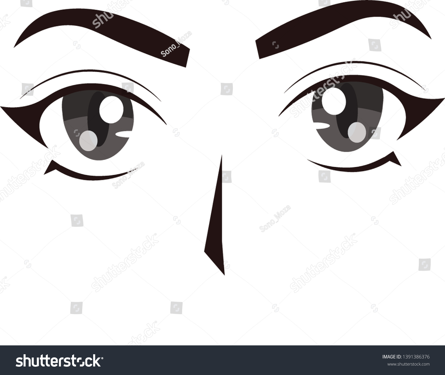 Cute Anime Girl Face Anime Eyes Stock Vector Royalty Free