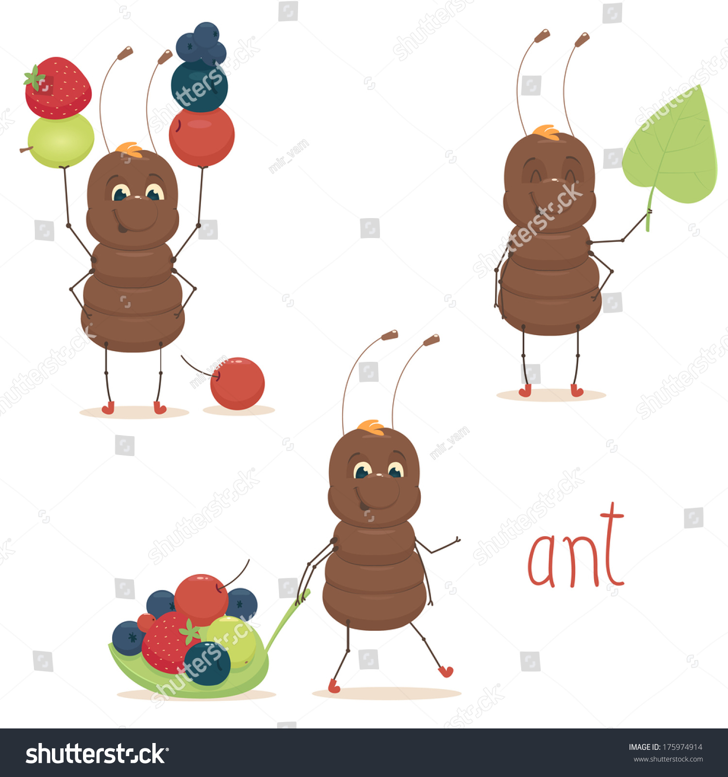 Cute Ant Stock Vector Illustration 175974914 : Shutterstock