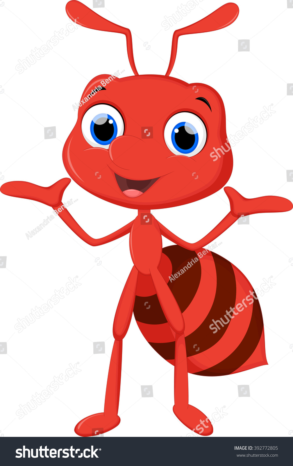 Cute Ant Cartoon Stock Vector Illustration 392772805 : Shutterstock