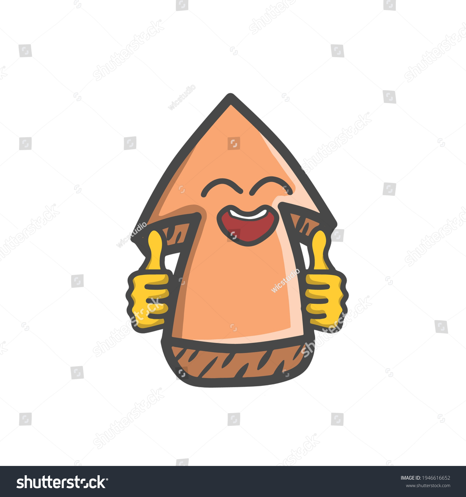 Cute Arrow Character Mascot Flat Cartoon Stock Vector Royalty Free 1946616652 Shutterstock