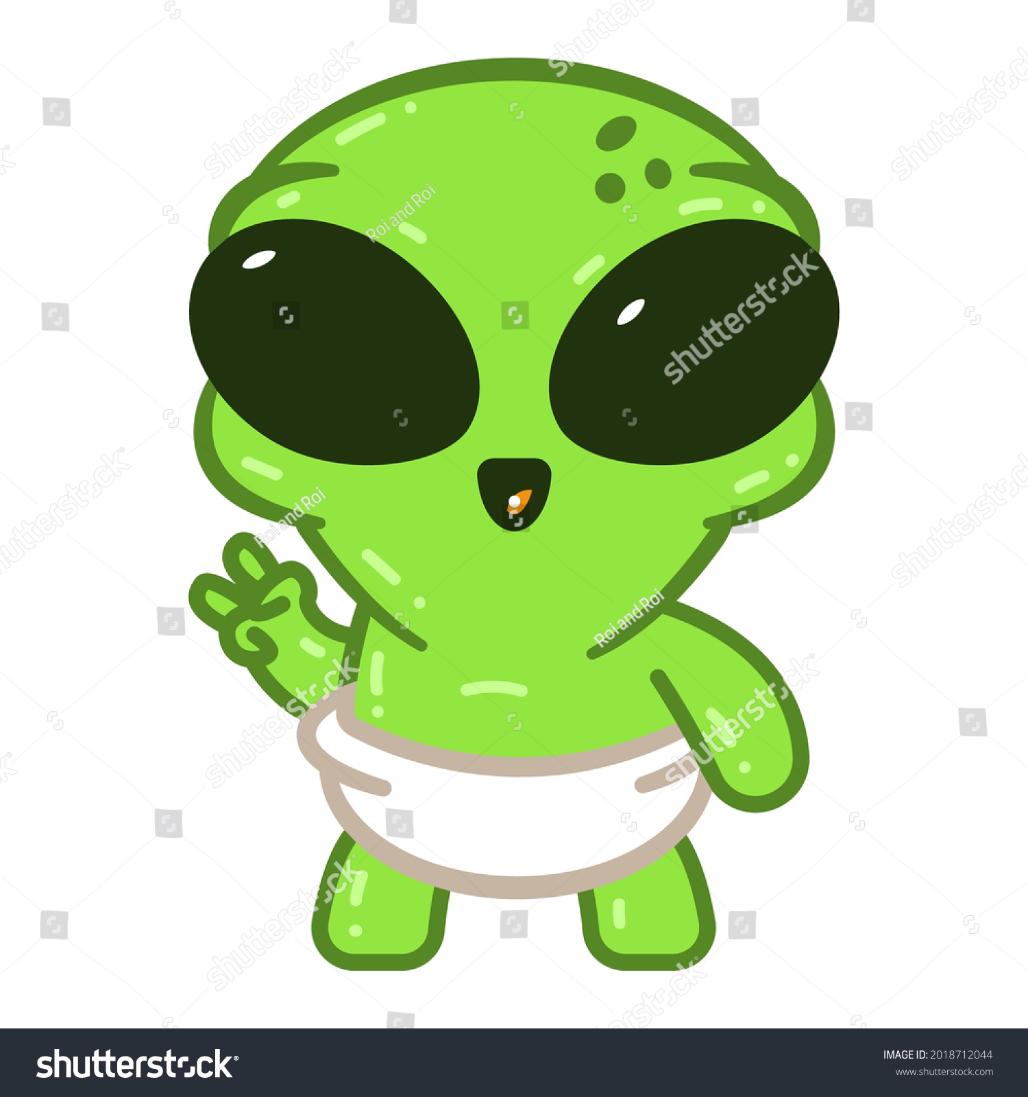 Cute Baby Alien Diaper Vector Cartoon Stock Vector (Royalty Free ...