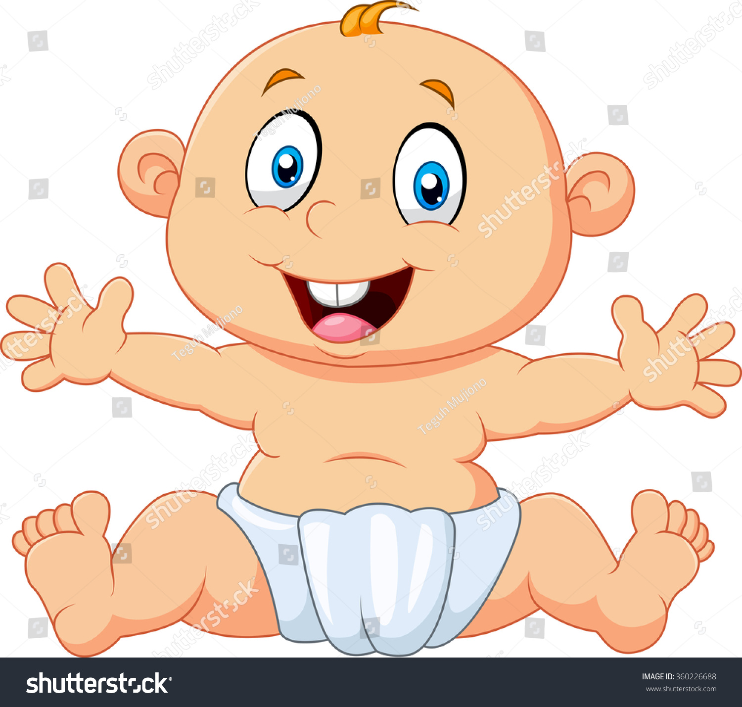 Outlines Baby Sitting Isolated White Background Stock Vector By