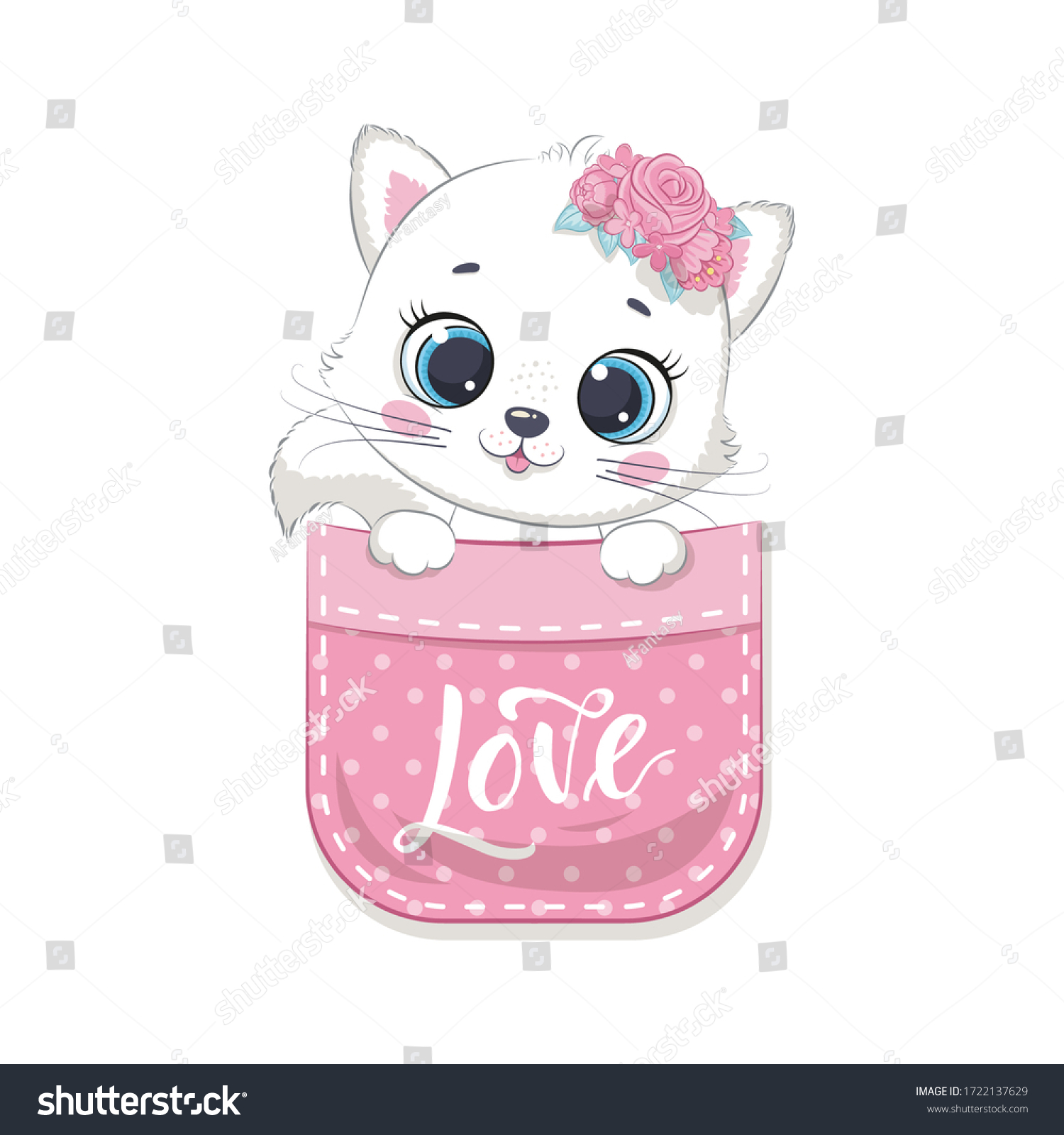 SVG of Cute baby cat in pocket. Vector illustration for baby shower, greeting card, party invitation, fashion clothes t-shirt print. svg