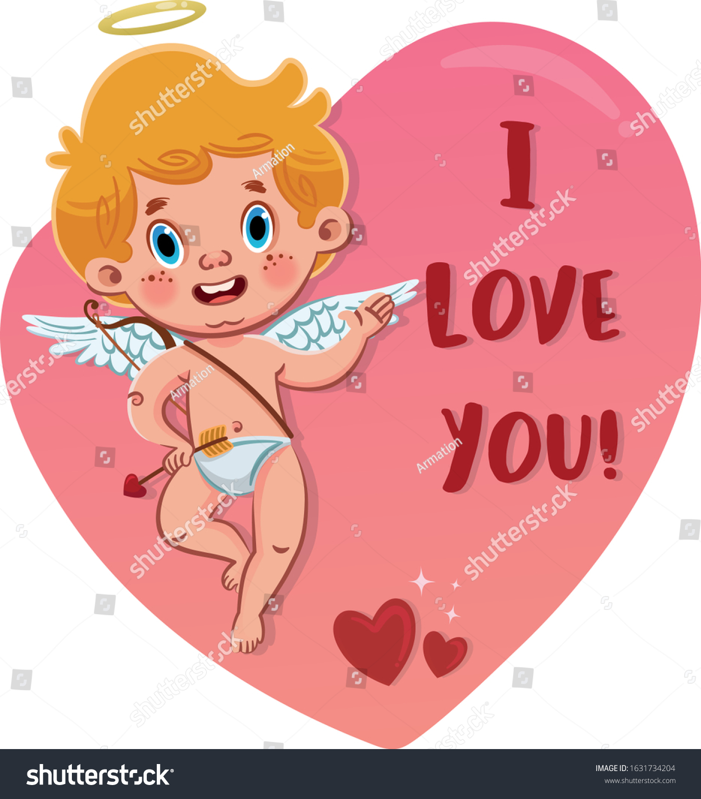 Cute Baby Cupid Angel Love You Stock Vector Royalty Free