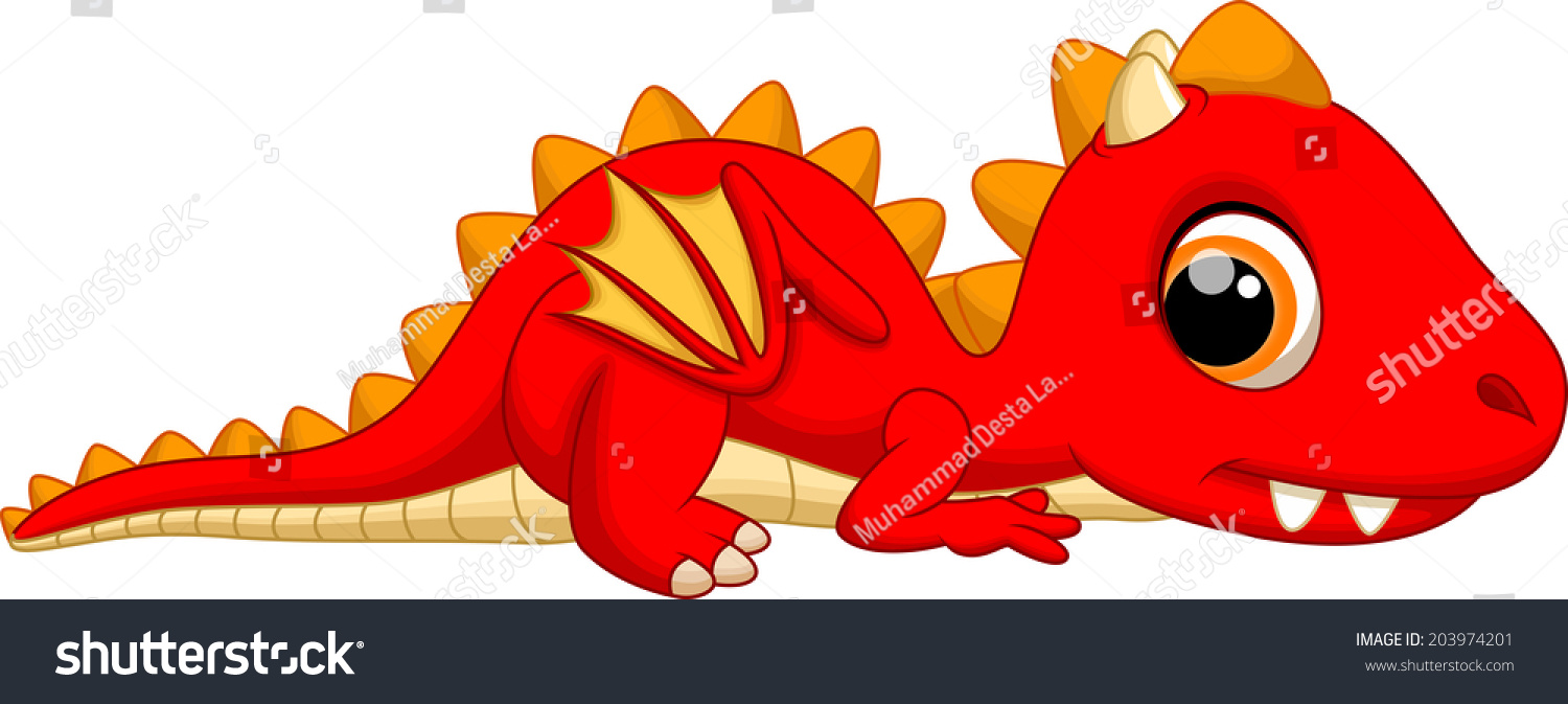 Download Cute Baby Dragon Cartoon Stock Vector (Royalty Free ...