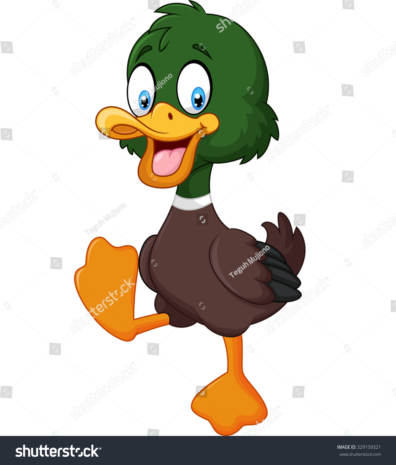 Cute Baby Duck Isolated On White Background Stock Vector Illustration ...