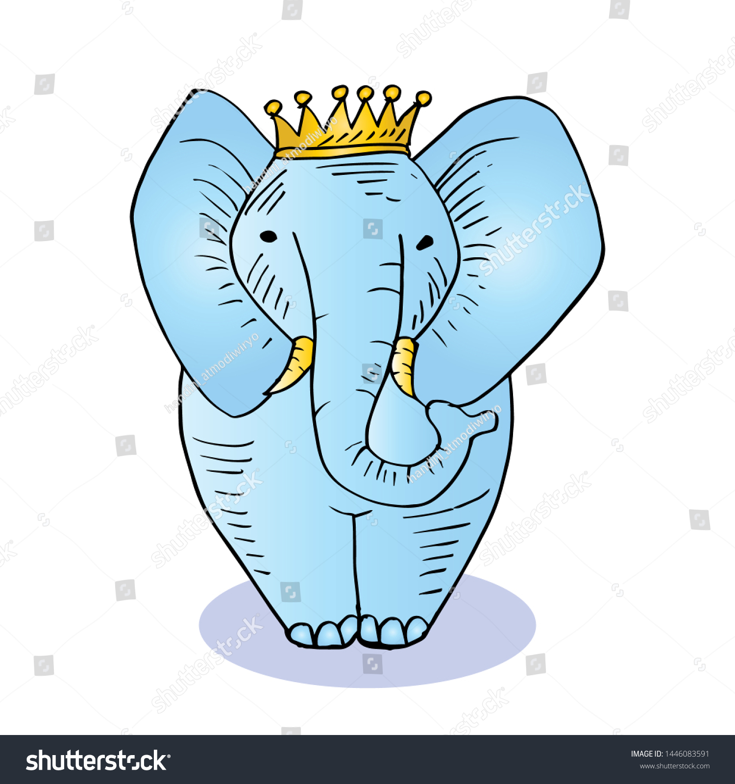 Cute Baby Elephants Cartoon Illustration On Stock Vector (Royalty Free