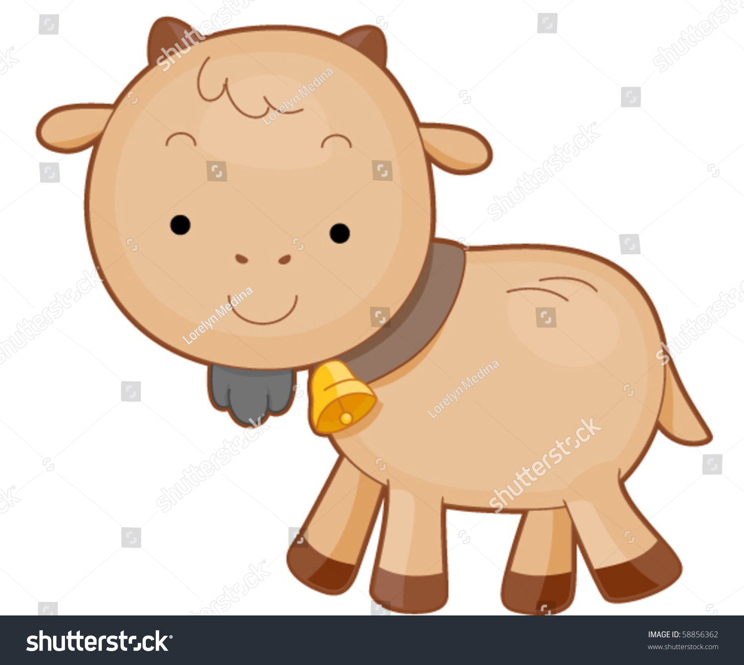 Download Cute Baby Goat Bell Vector Stock Vector 58856362 ...