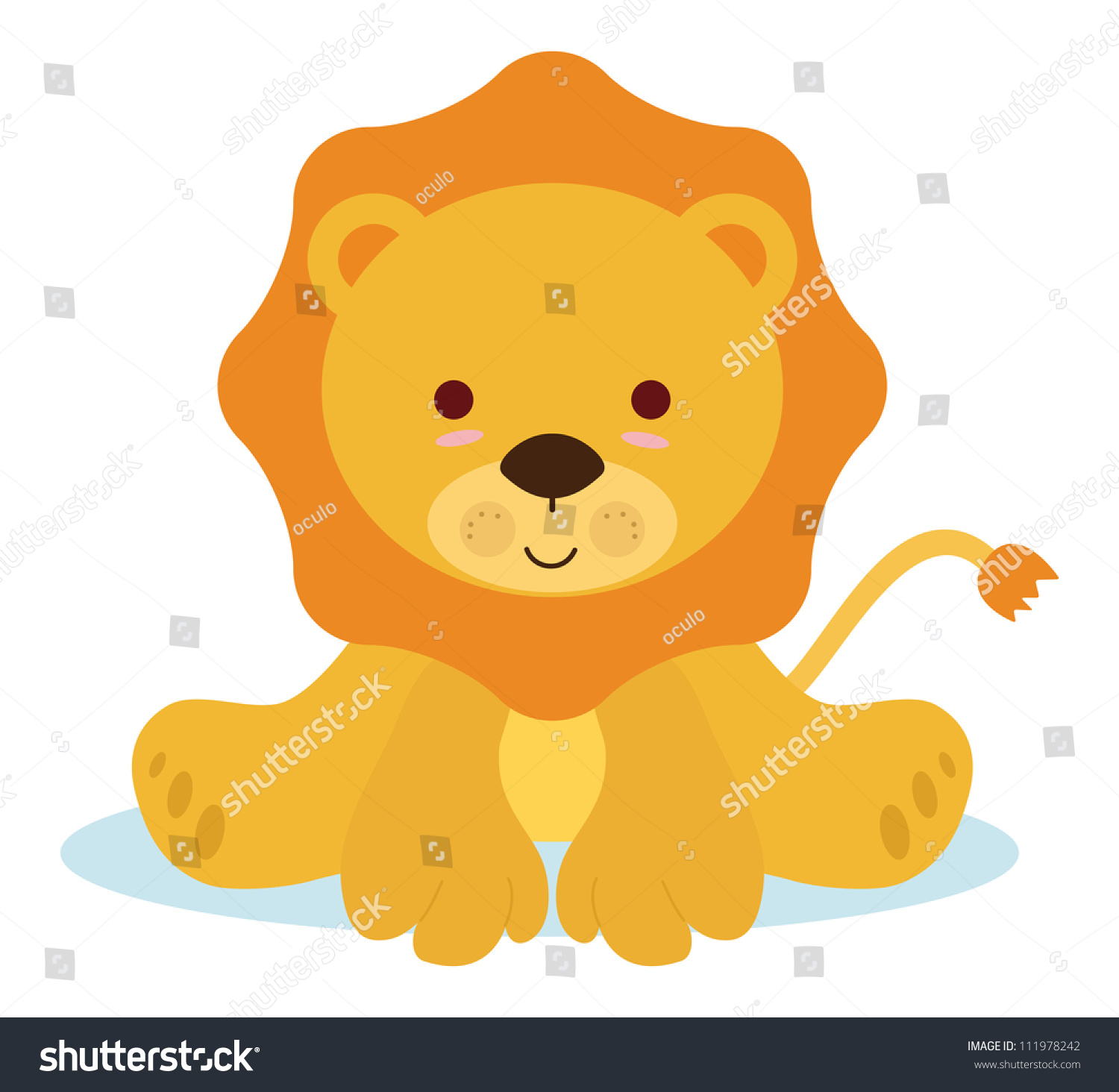 Download Cute Baby Lion Newborns Events Stock Vector 111978242 - Shutterstock