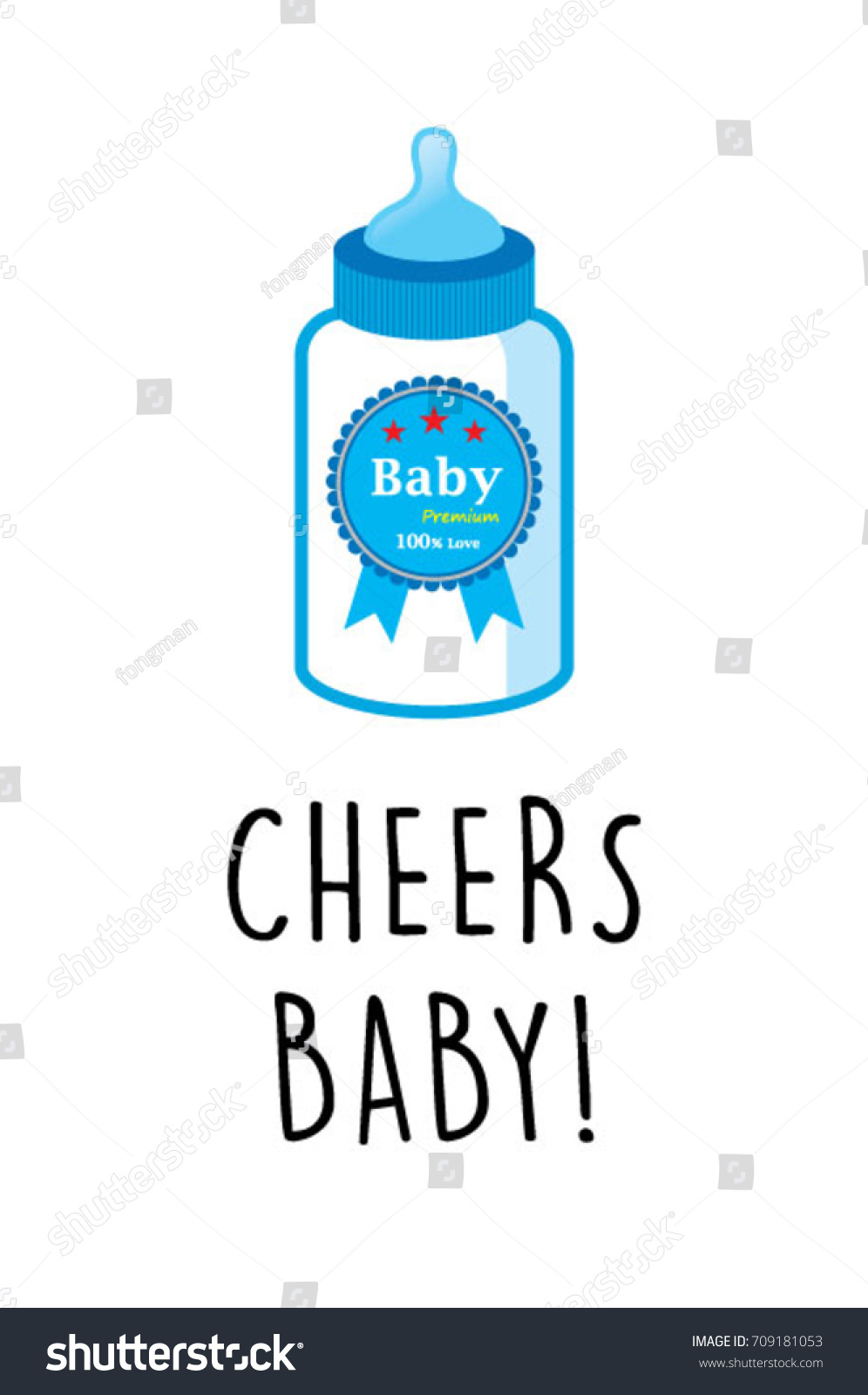 Download Cute Baby Milk Beer Bottle Cheers Stock Vector Royalty Free 709181053