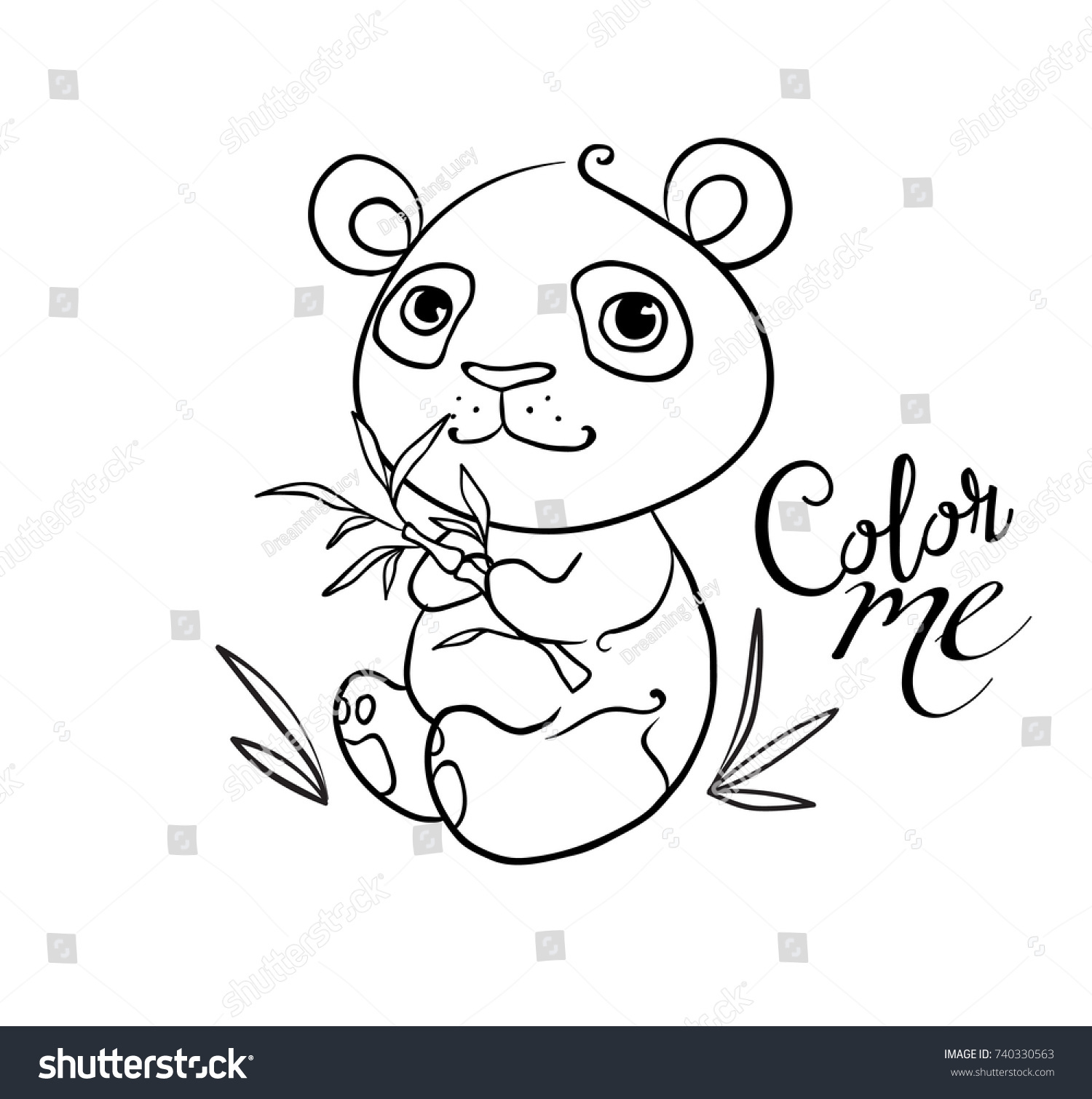 Cute Baby Panda Bear Coloring Book Stock Vector Royalty Free