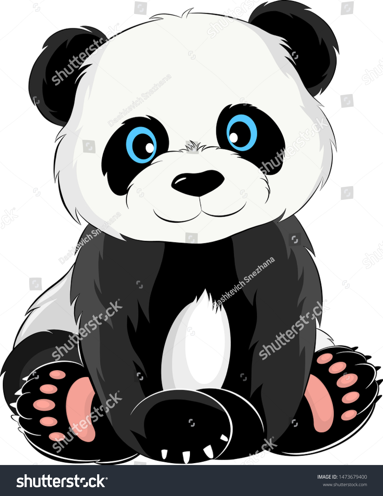 Cute Baby Panda Tale Funny Stock Vector Royalty Free 1473679400