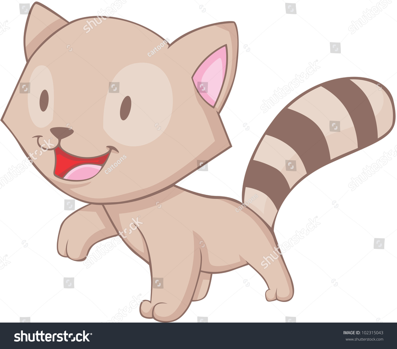 Download Cute Baby Raccoon Stock Vector (Royalty Free) 102315043 - Shutterstock