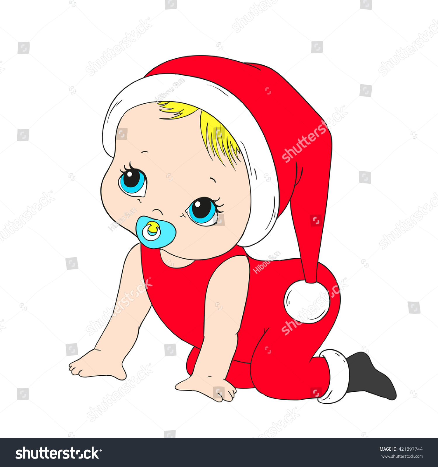 Cute Baby Santa Cartoon Character Vector Stock Vector (Royalty Free ...