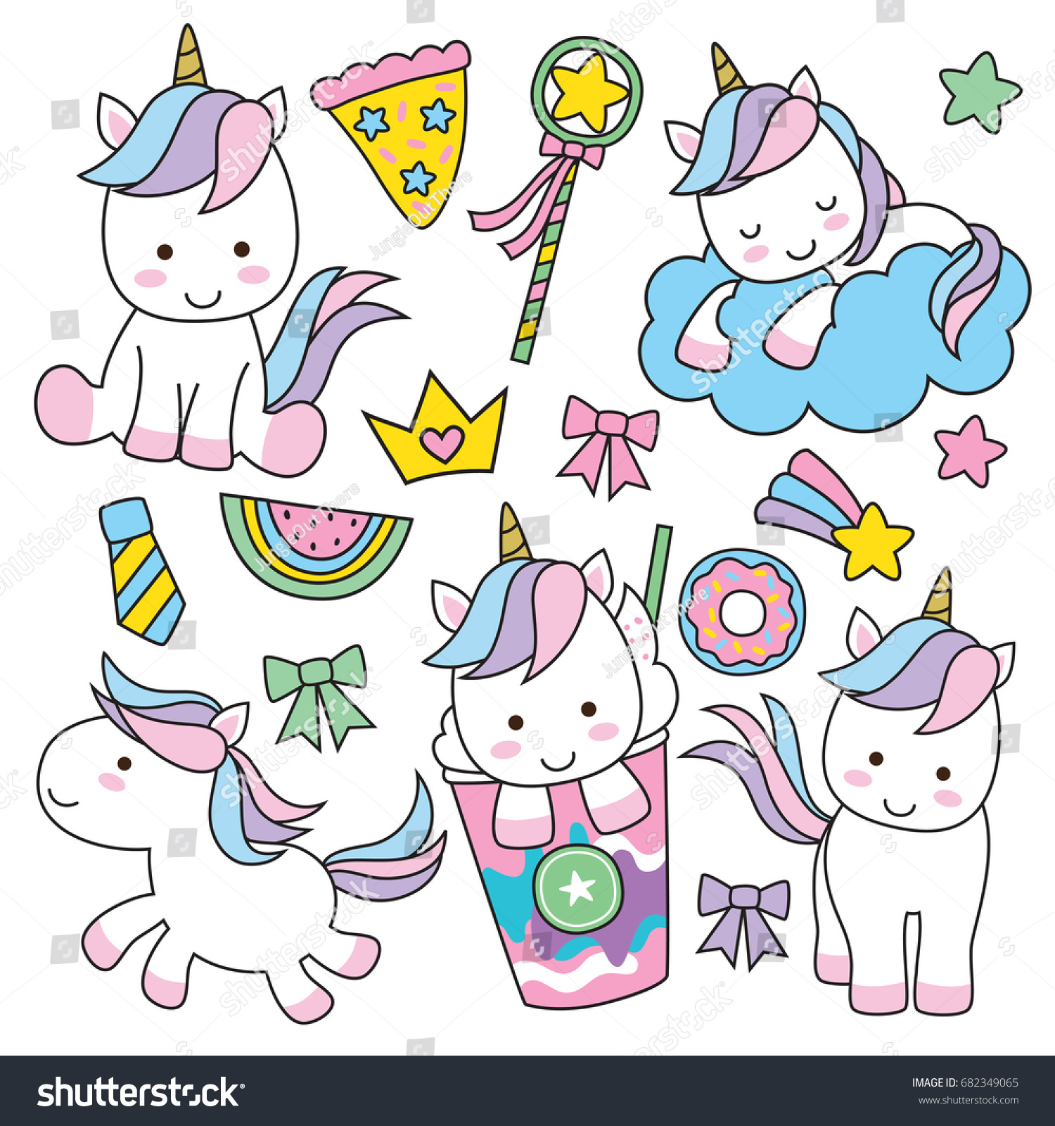 Download Cute Baby Unicorn Vector Illustration Pastel Stock Vector ...