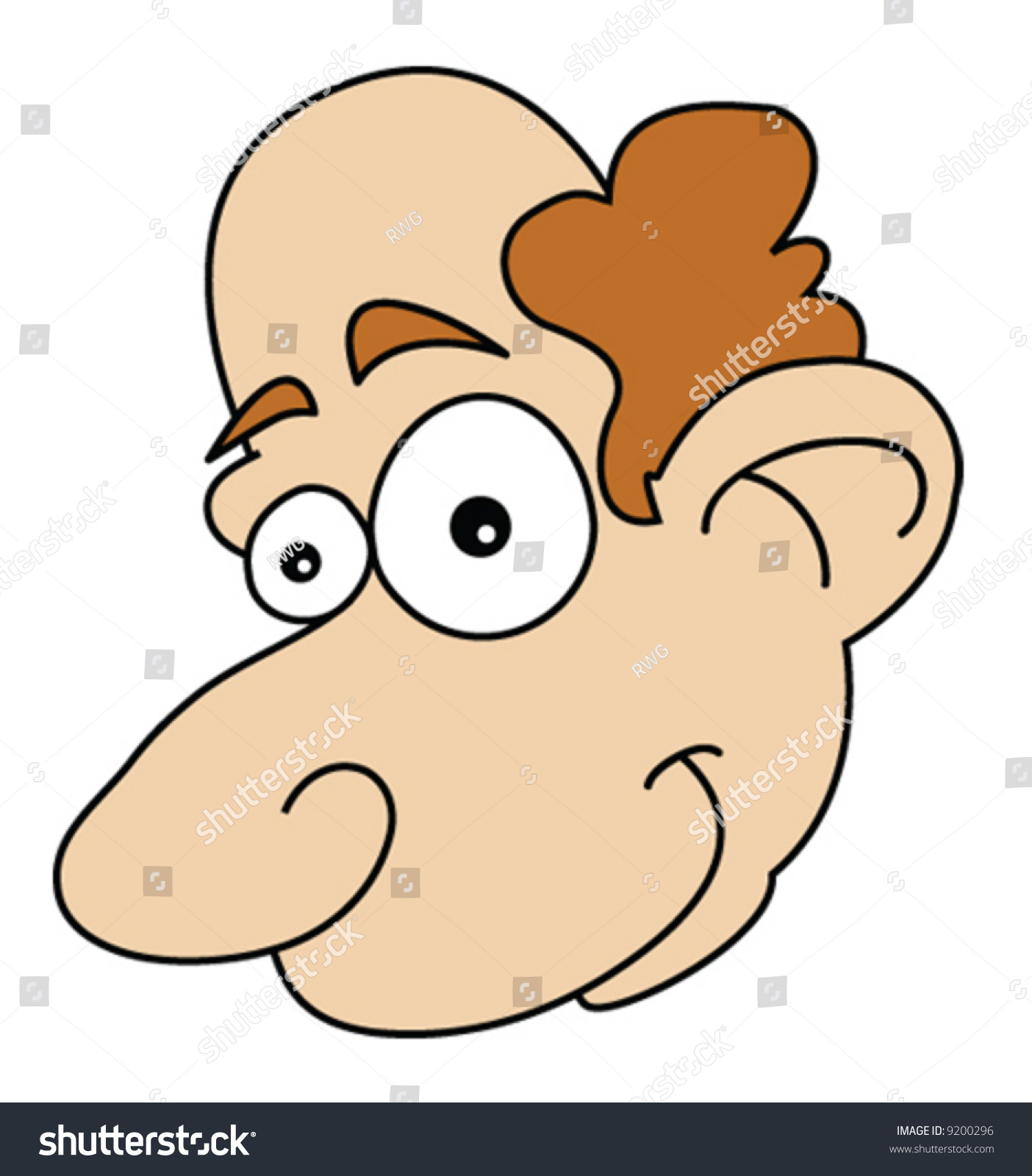 Cute Balding Man Illustration Vector With Brown Hair And Big Eyes ...