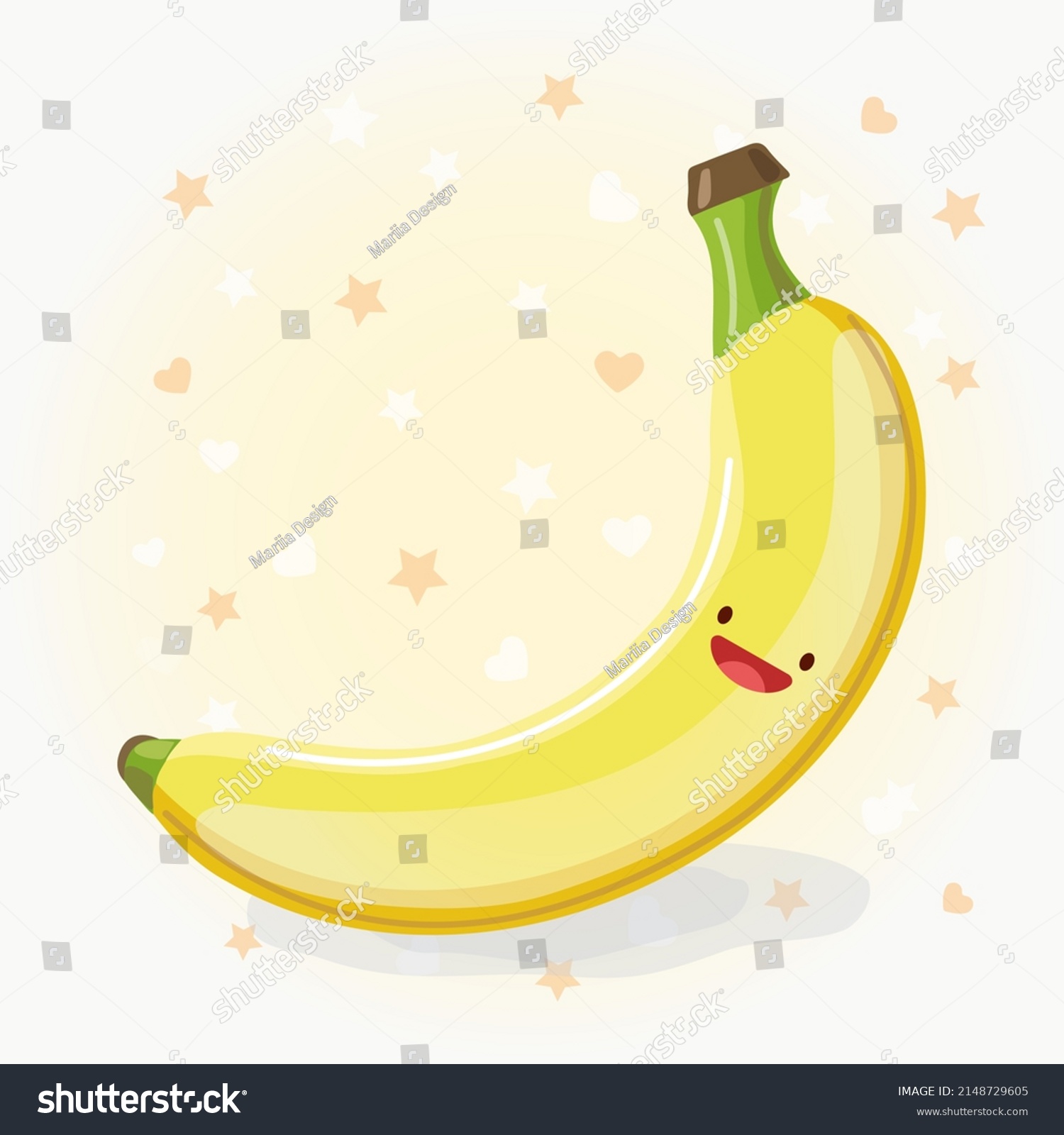 Cute Banana Vector Icon Illustration Banana Stock Vector (Royalty Free ...