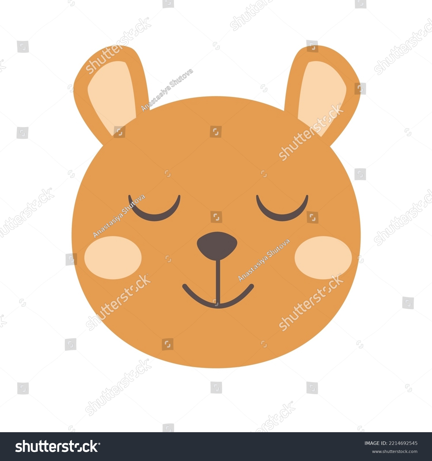 SVG of Cute bear face vector illustration isolated on white background. Baby bear face Svg cut file svg