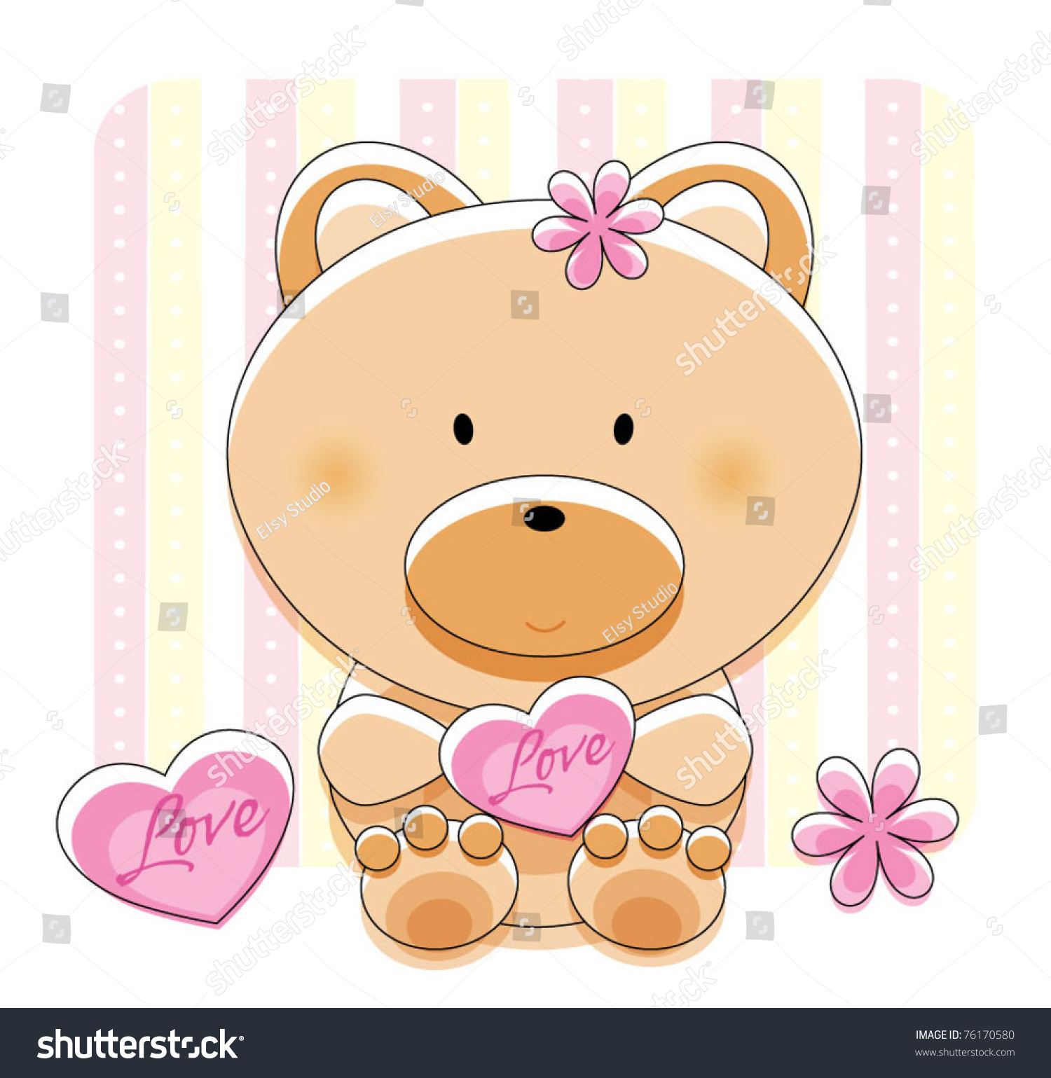 Cute Bear With Background Design Stock Vector Illustration 76170580 ...