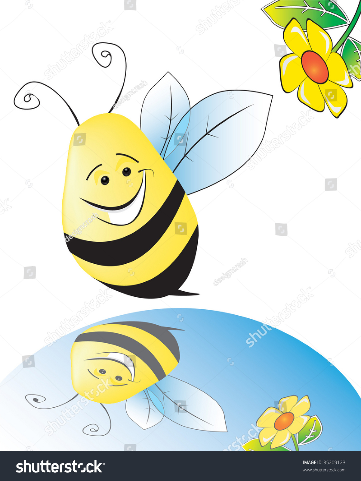 Cute Bee Stock Vector 35209123 - Shutterstock