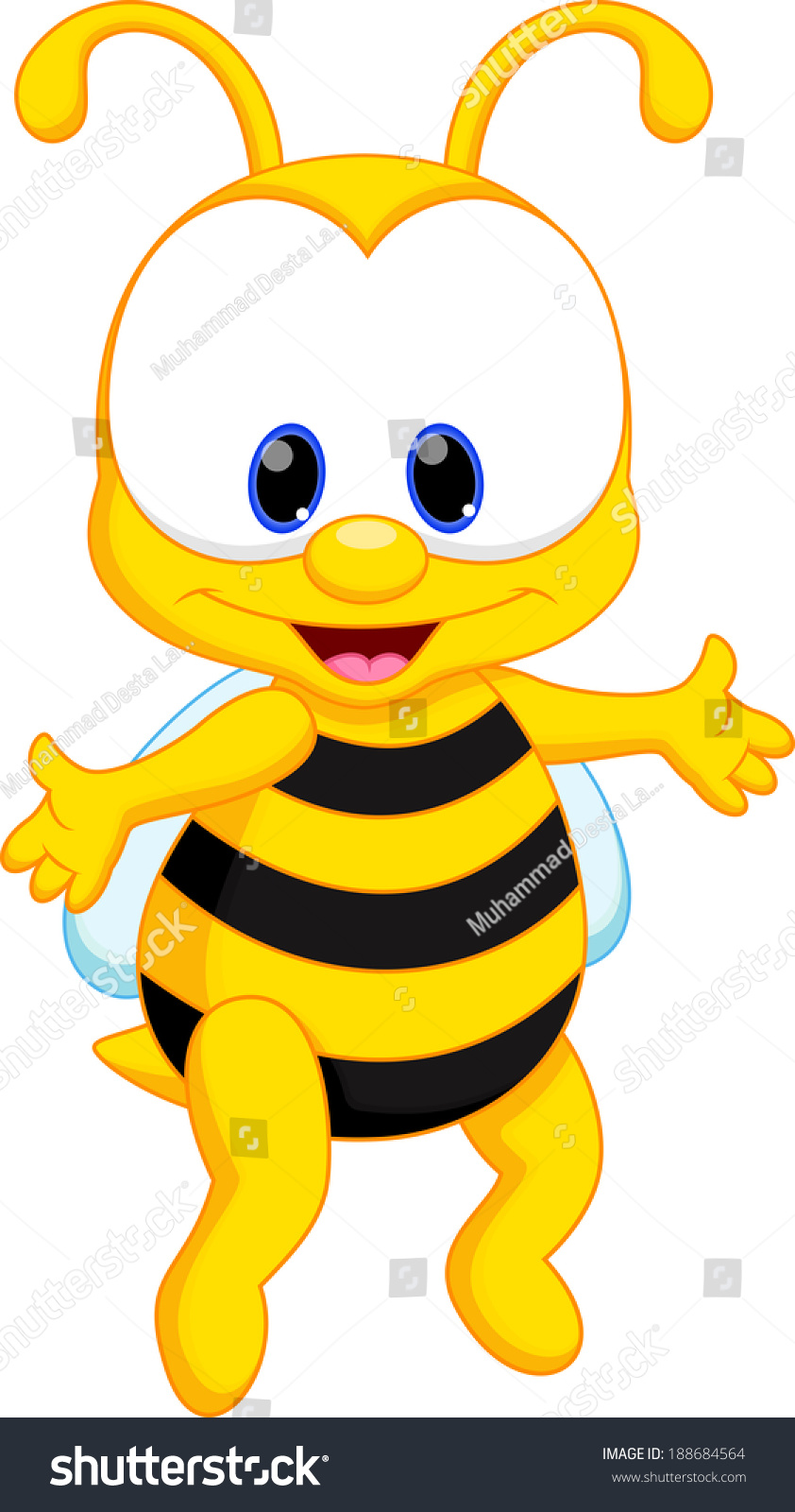 Cute Bee Cartoon Stock Vector 188684564 : Shutterstock