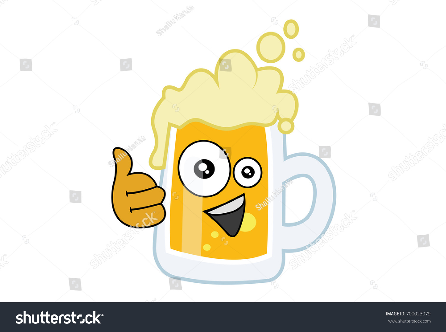 Cute Beer Thumbs Vector Illustrationisolated On Stock Vector (Royalty ...