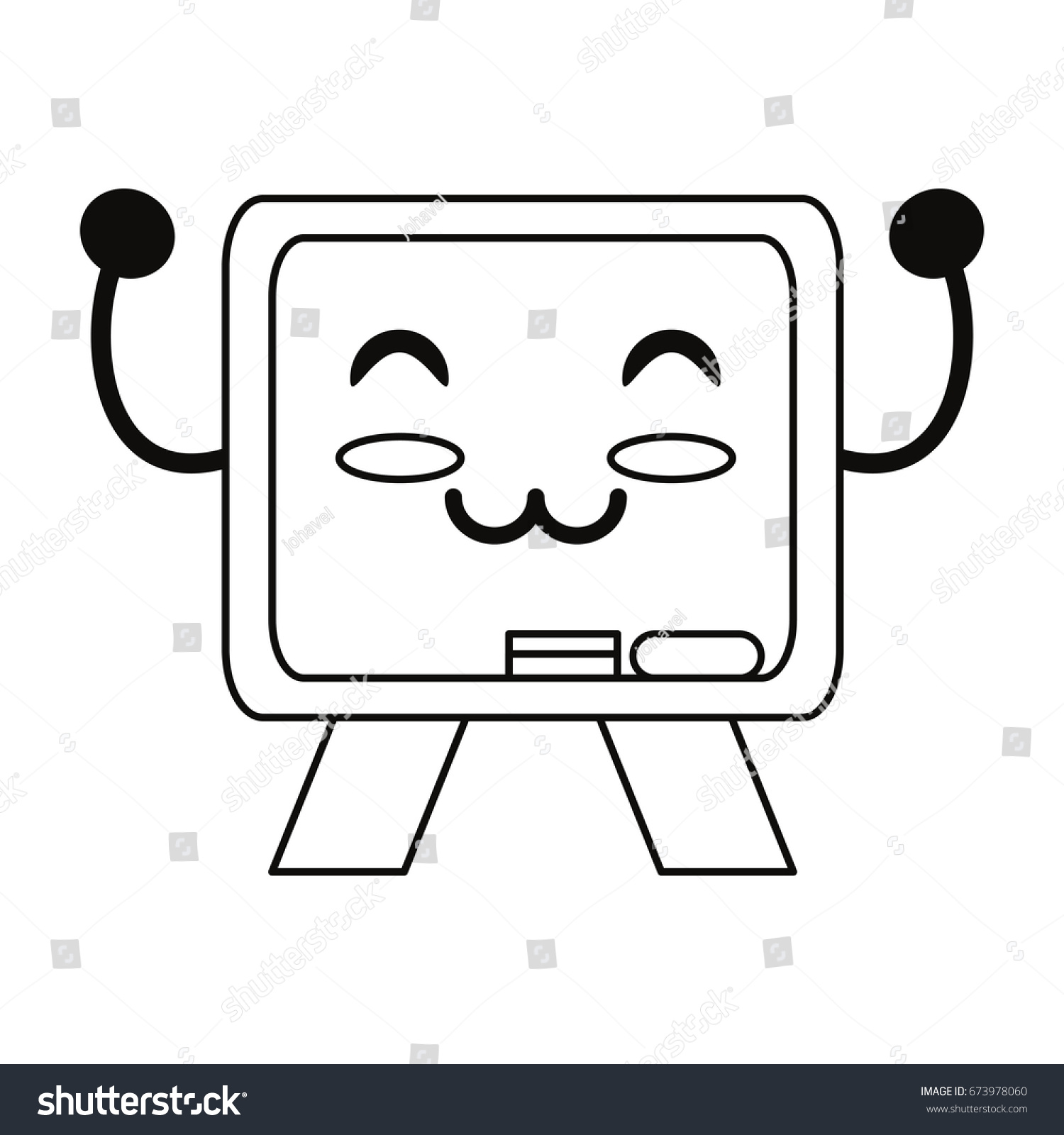 Cute Blackboard Cartoon Stock Vector (Royalty Free) 673978060 ...