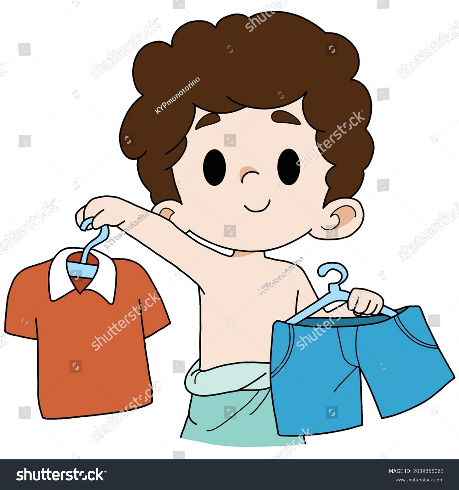 Cute Boy Dressing Upcartoonvector Illustration Isolated Stock Vector ...