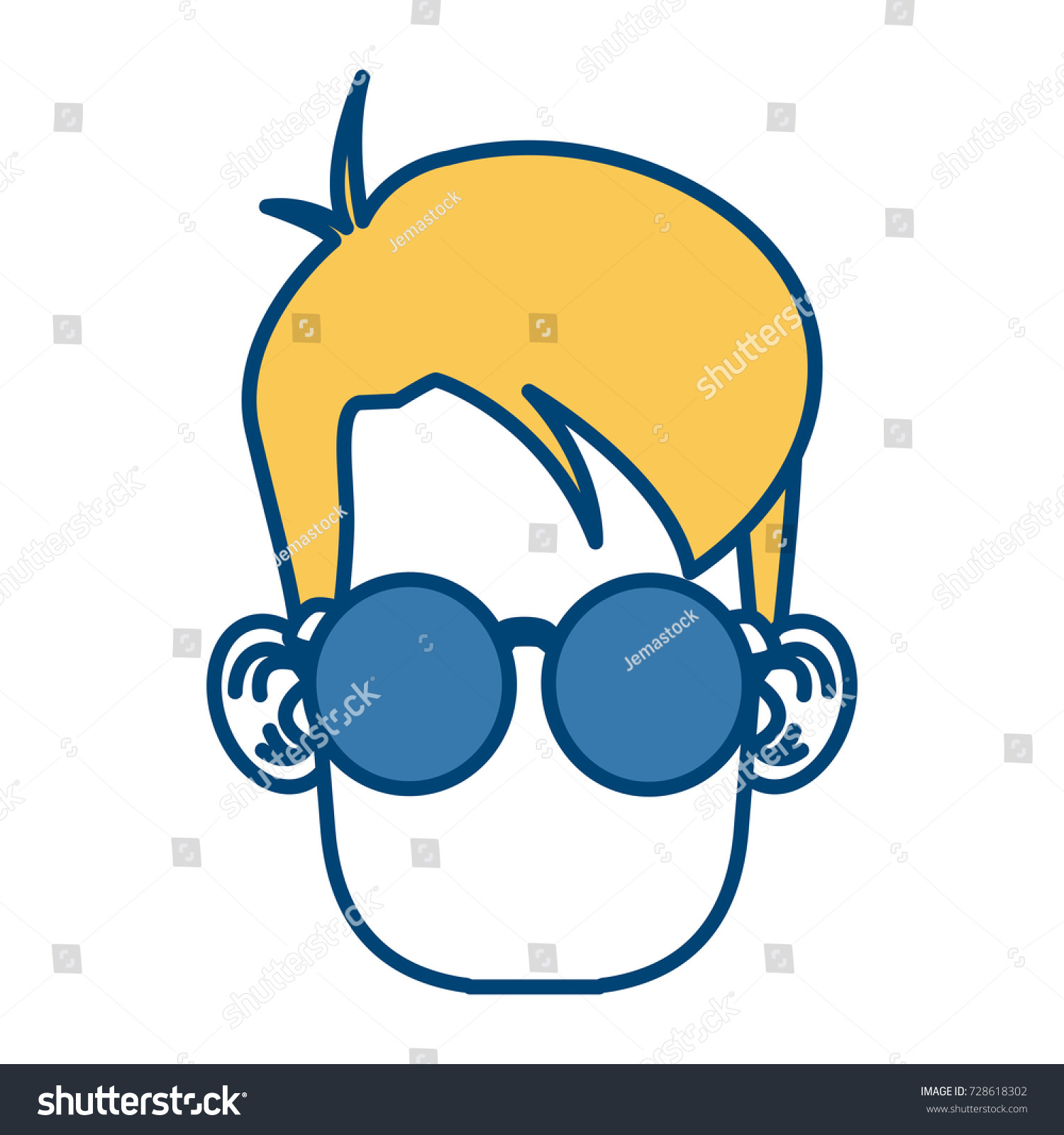 Cute Boy Glasses Cartoon Vector De Stock Libre De Regalías 728618302 5111