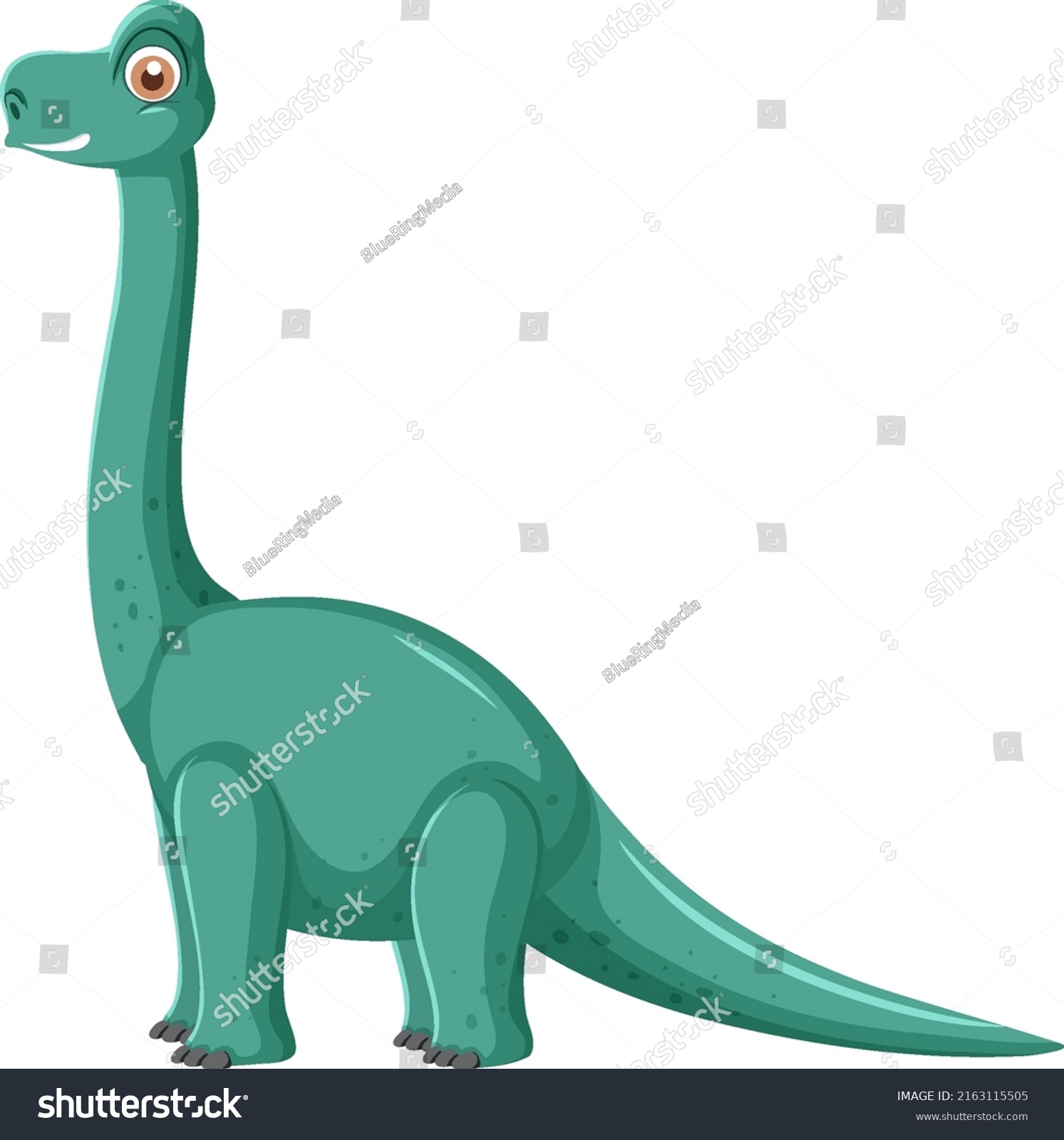 Cute Brachiosaurus Dinosaur Cartoon Illustration Stock Vector Royalty Free 2163115505 3475