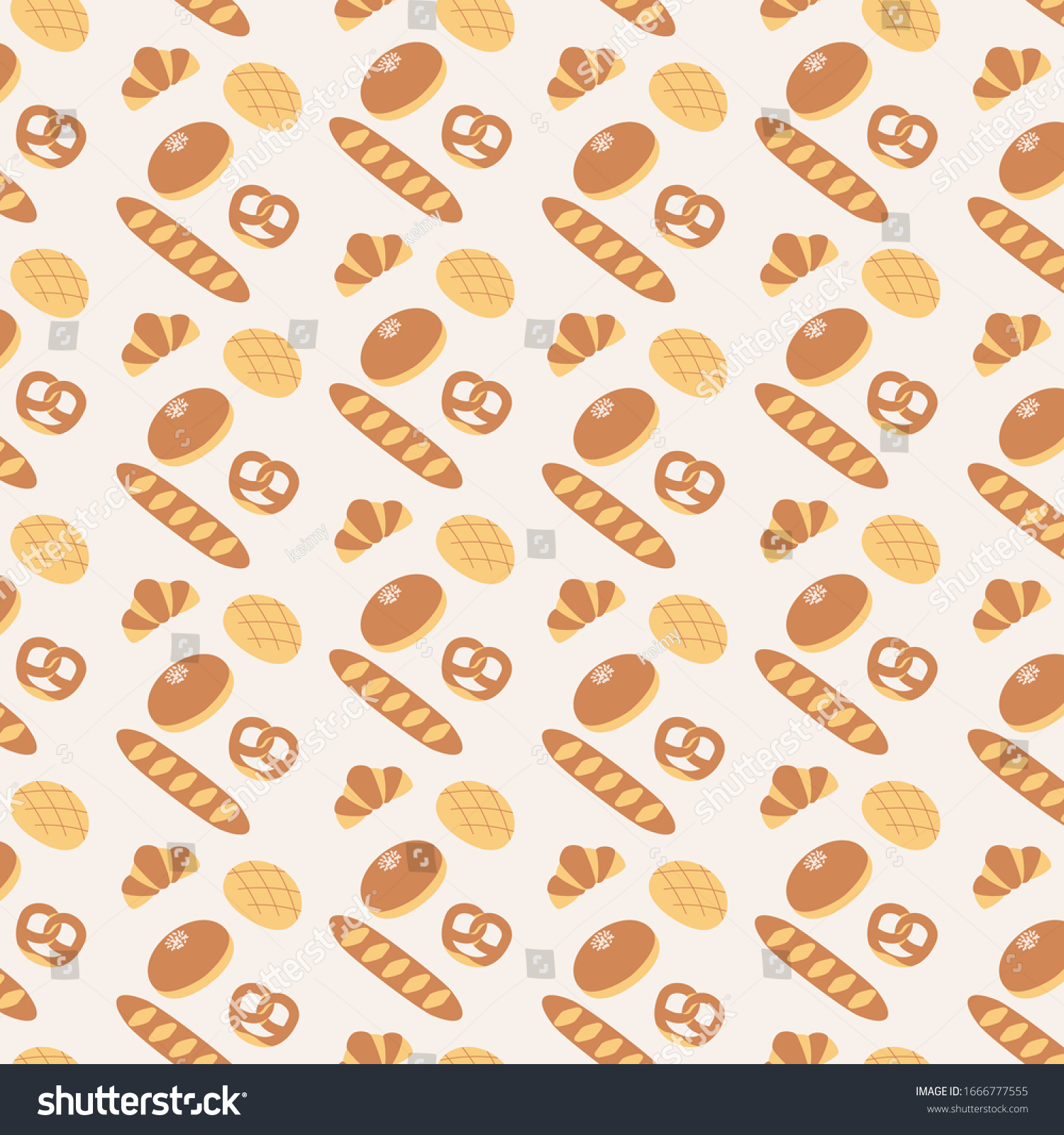 Cute Bread Wallpaper Illustration 3 Colors Stock Vector (Royalty Free ...