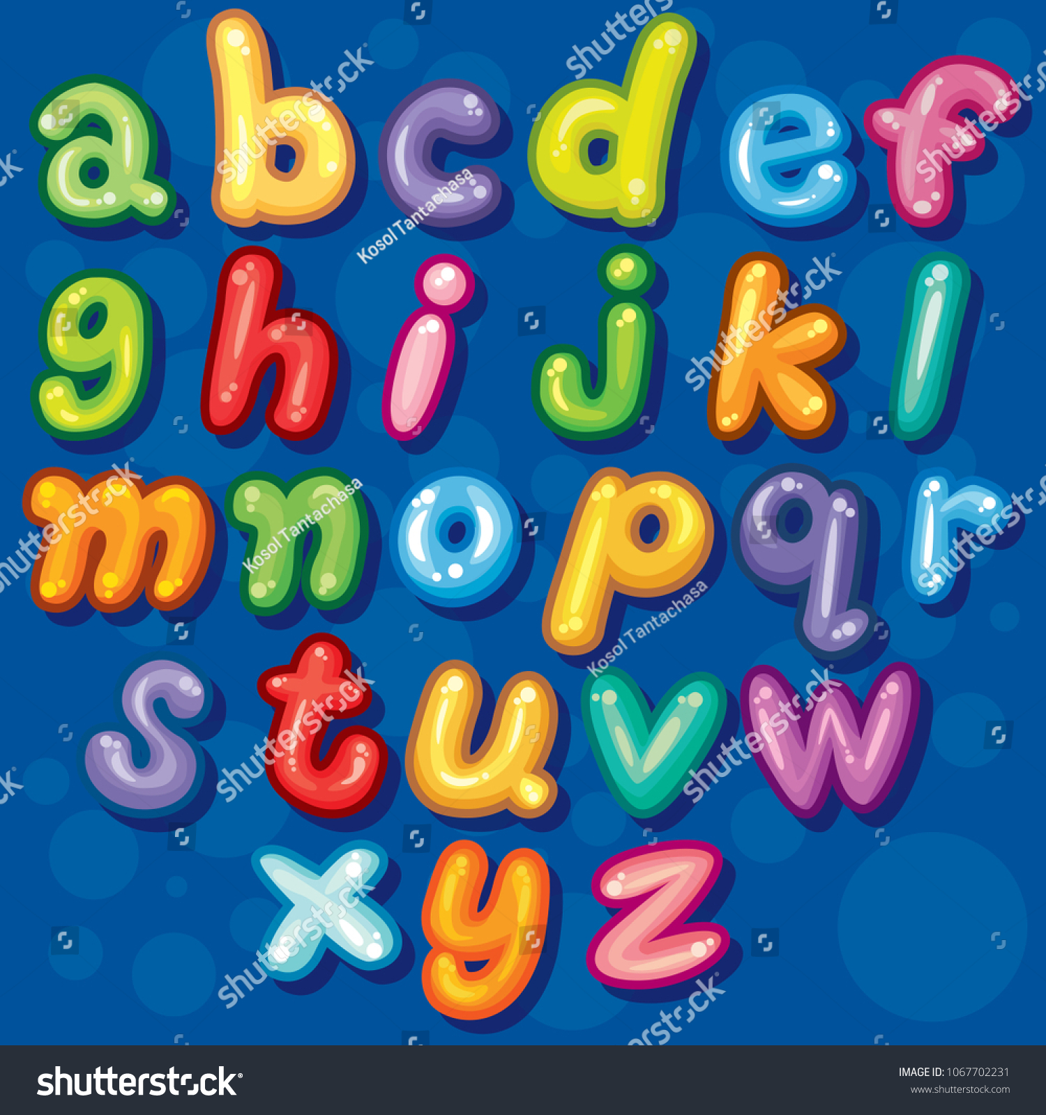 Cute Bubble Az Lowercase Font Set Stock Vector Royalty Free 1067702231 5179